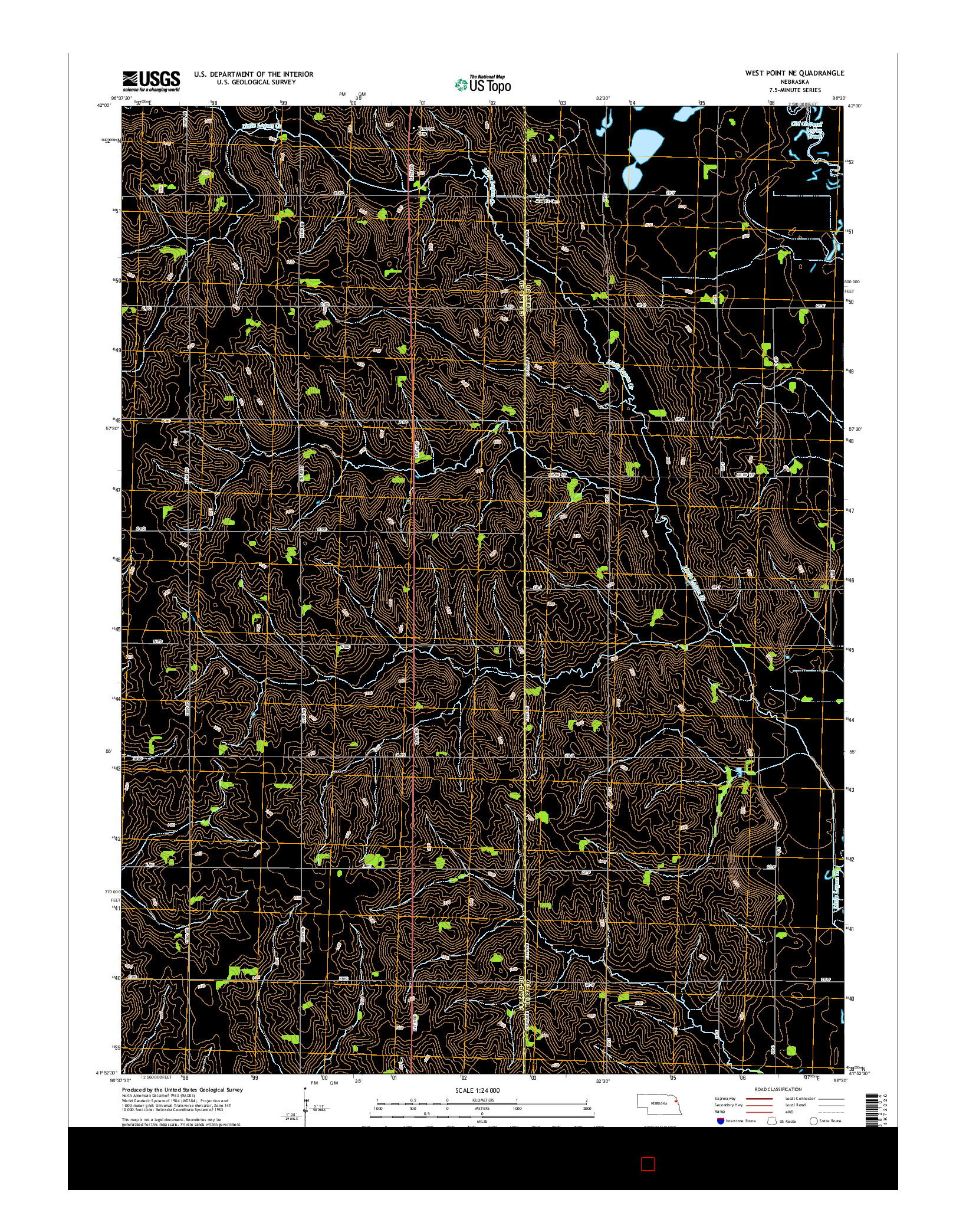 USGS US TOPO 7.5-MINUTE MAP FOR WEST POINT NE, NE 2014