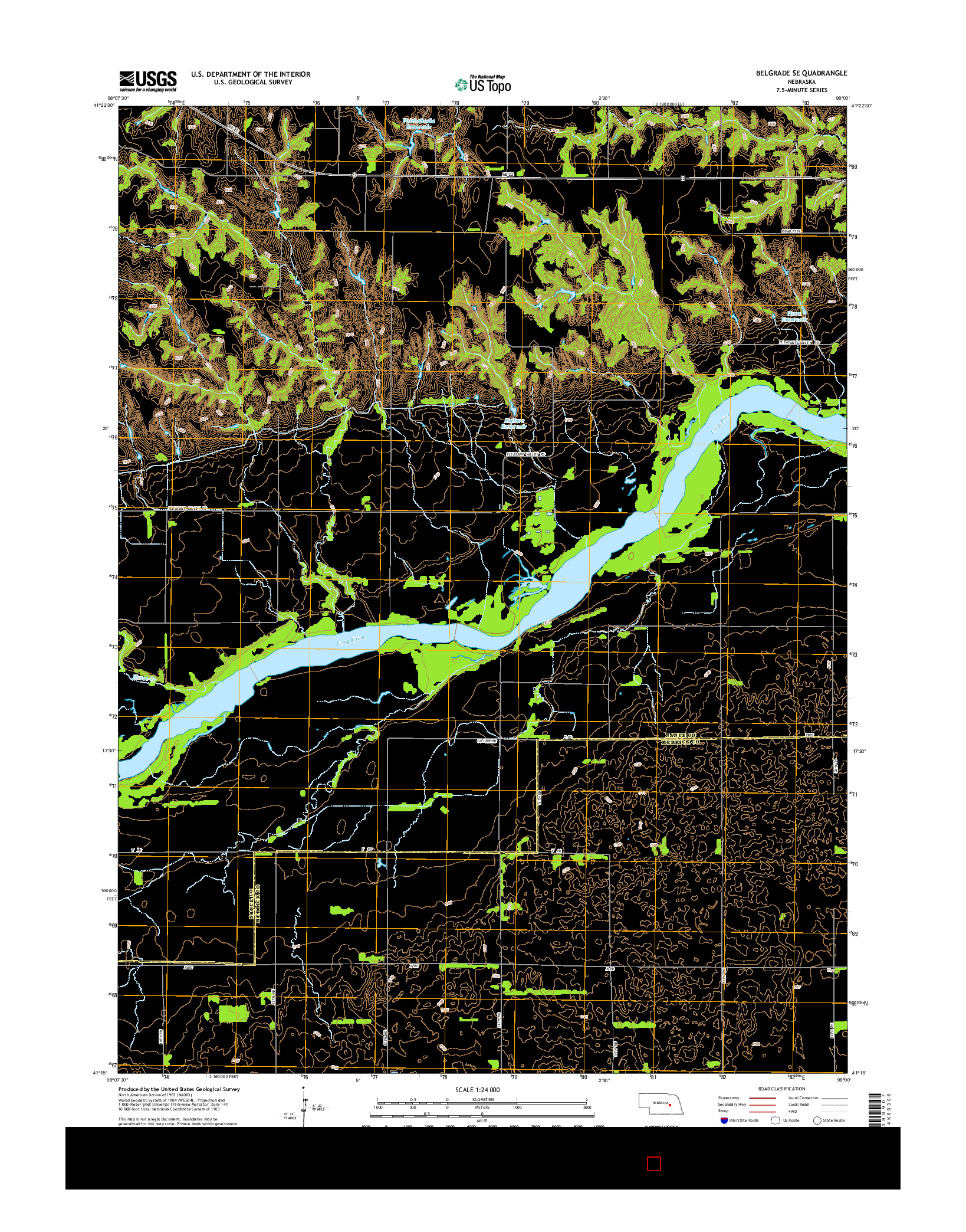 USGS US TOPO 7.5-MINUTE MAP FOR BELGRADE SE, NE 2014