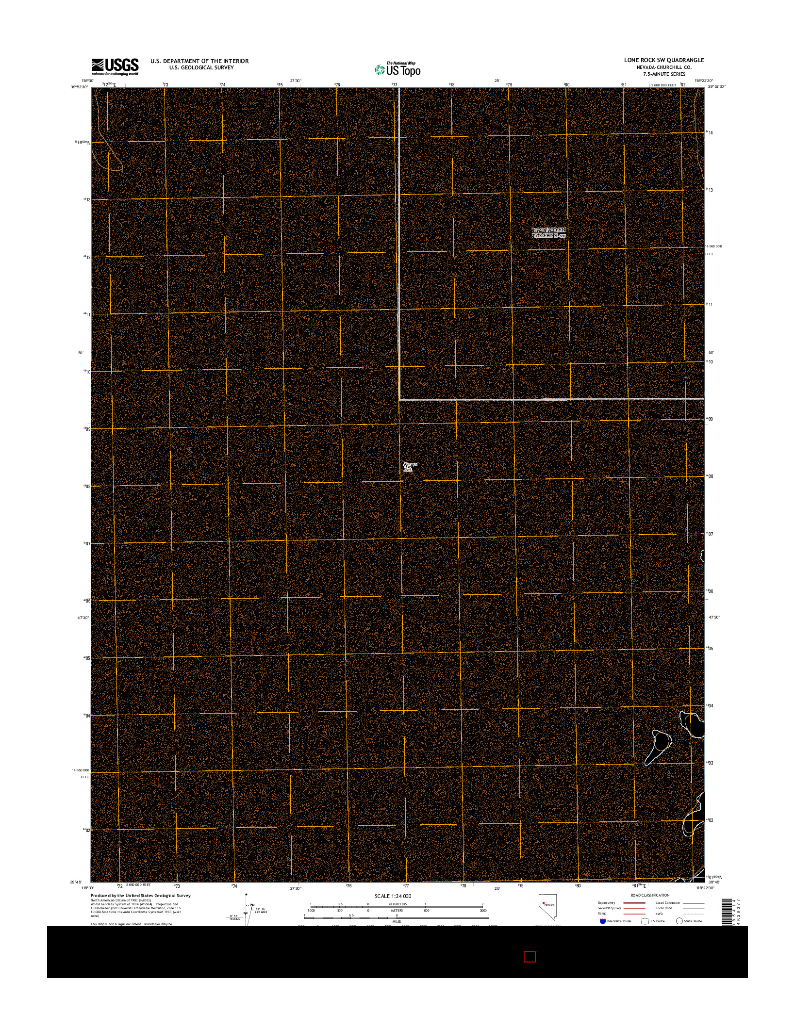 USGS US TOPO 7.5-MINUTE MAP FOR LONE ROCK SW, NV 2014