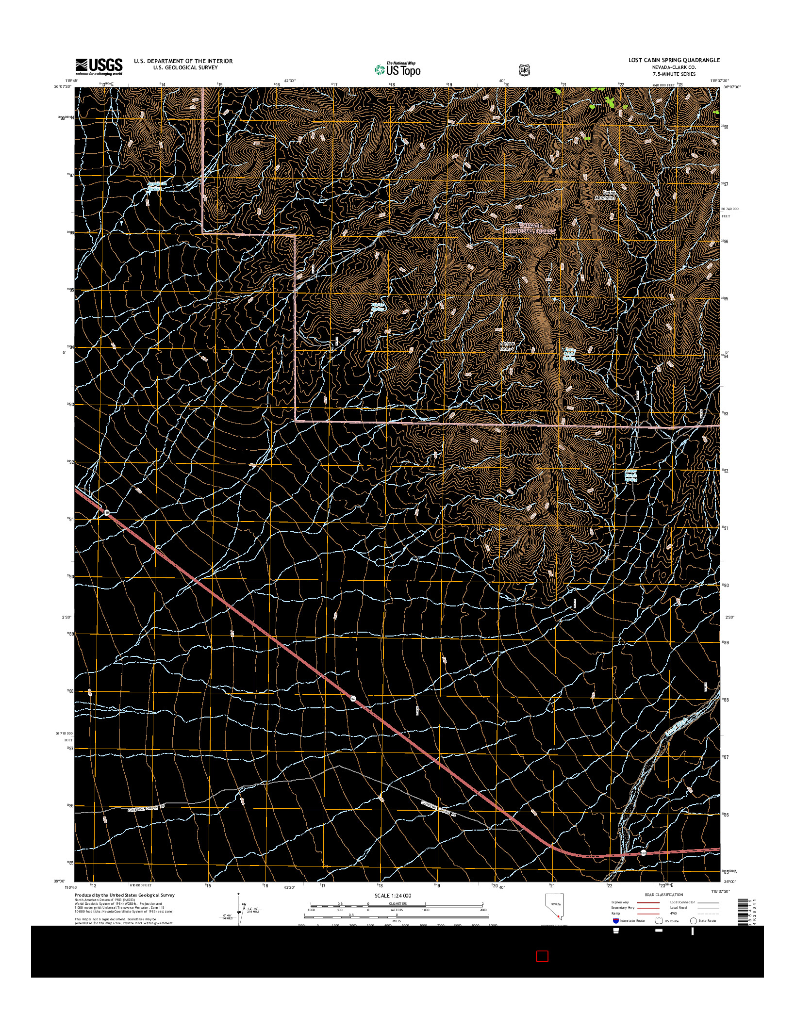 USGS US TOPO 7.5-MINUTE MAP FOR LOST CABIN SPRING, NV 2014