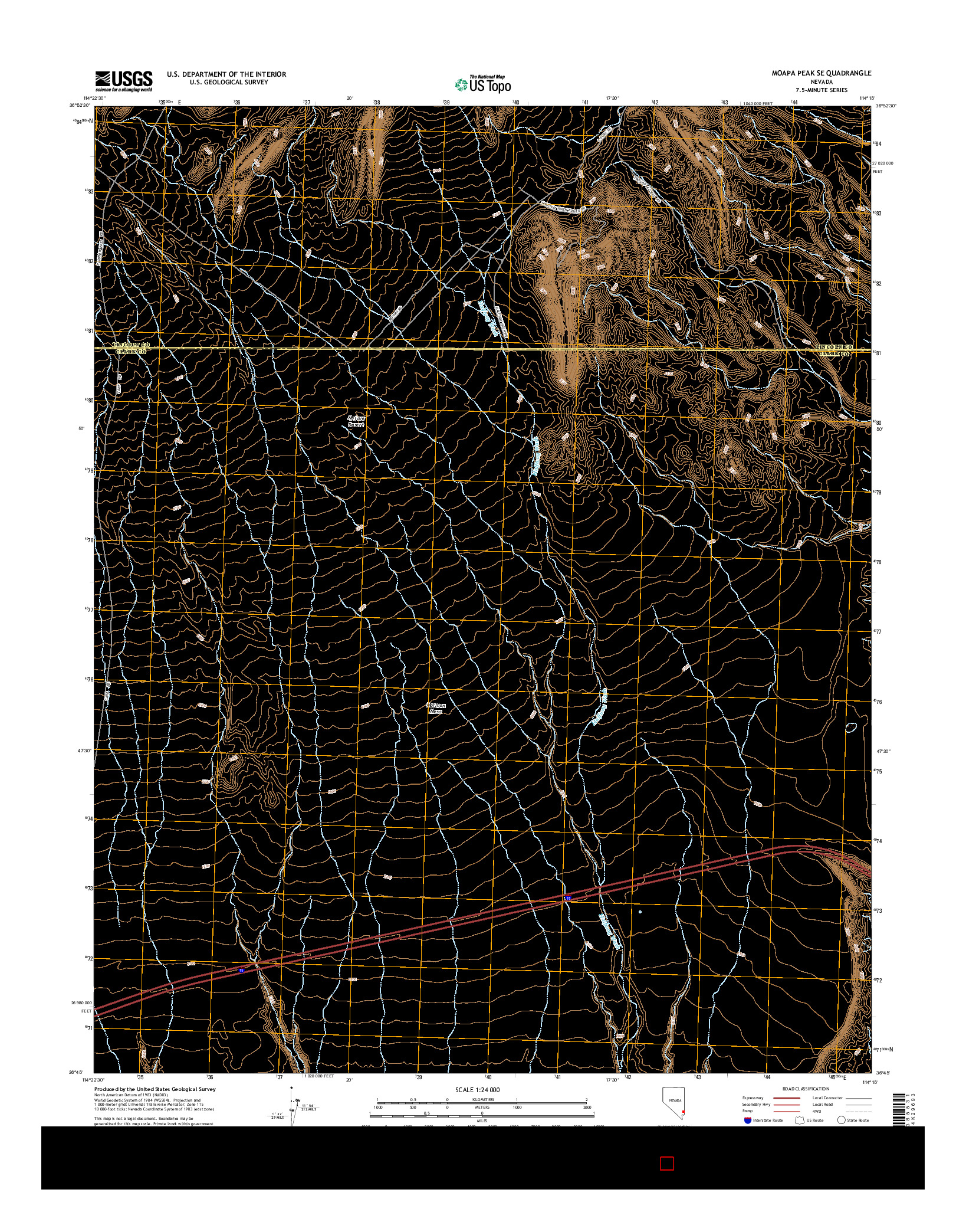 USGS US TOPO 7.5-MINUTE MAP FOR MOAPA PEAK SE, NV 2014