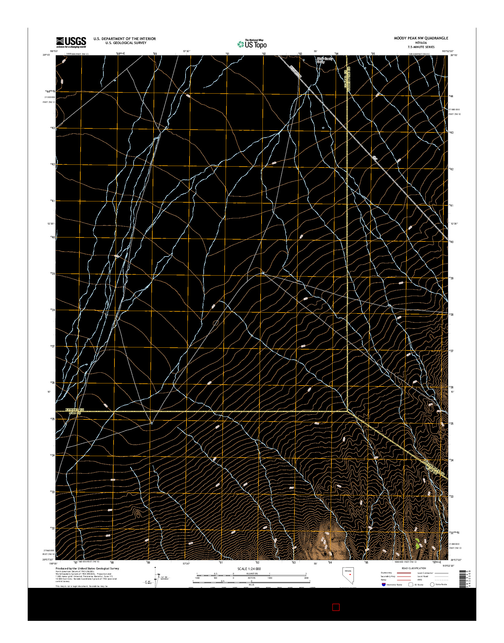 USGS US TOPO 7.5-MINUTE MAP FOR MOODY PEAK NW, NV 2014
