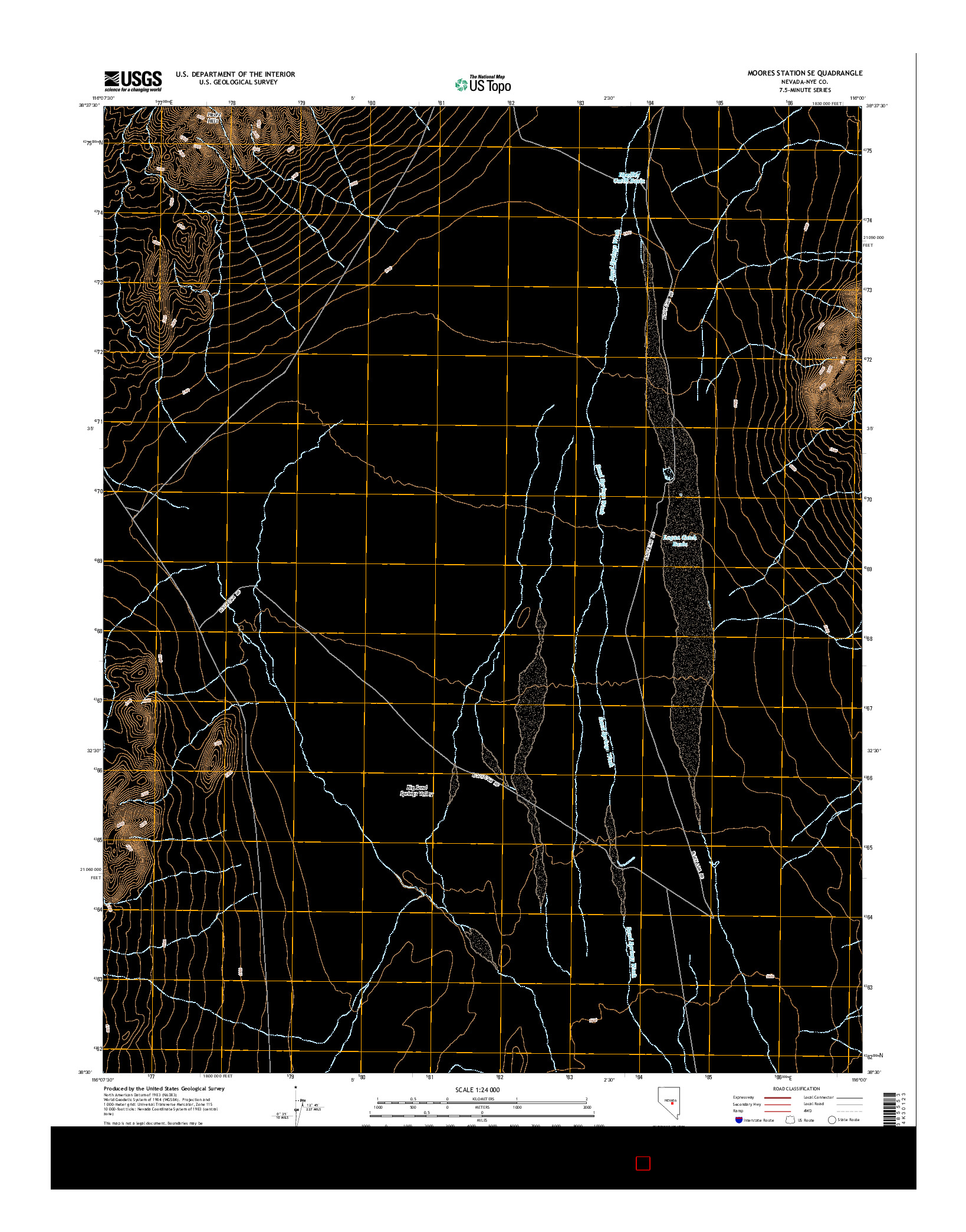 USGS US TOPO 7.5-MINUTE MAP FOR MOORES STATION SE, NV 2014