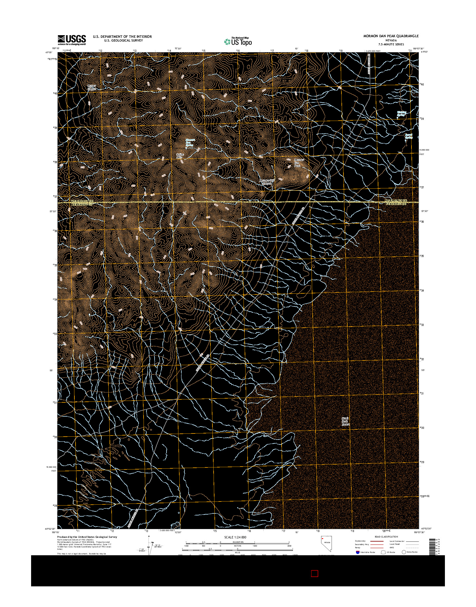 USGS US TOPO 7.5-MINUTE MAP FOR MORMON DAN PEAK, NV 2014