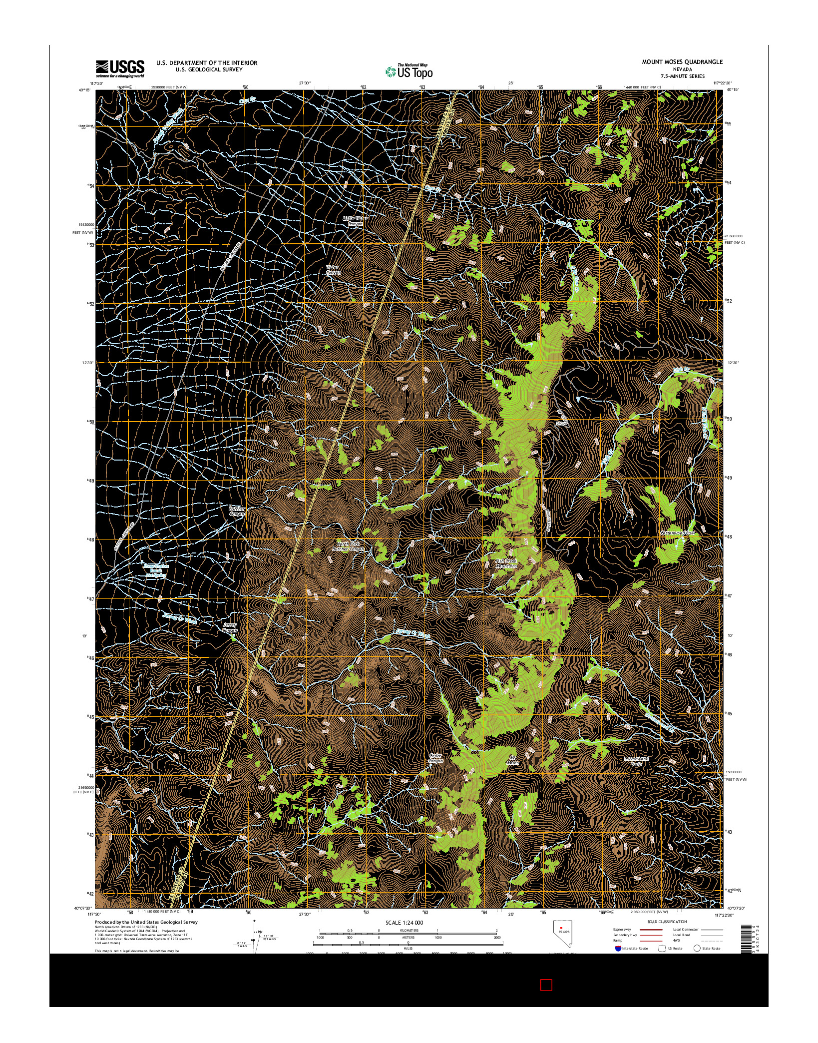 USGS US TOPO 7.5-MINUTE MAP FOR MOUNT MOSES, NV 2014