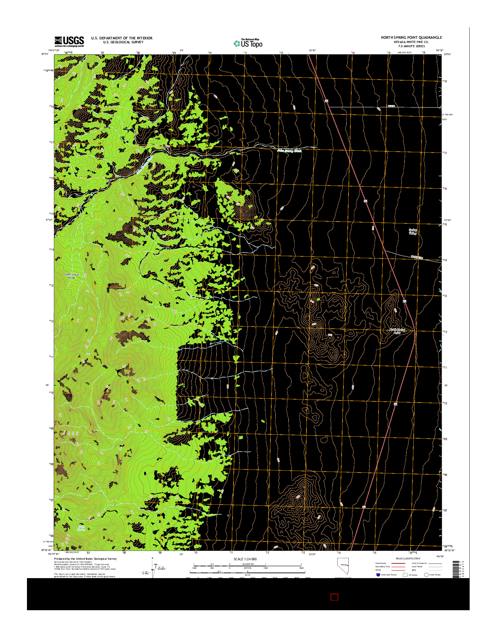 USGS US TOPO 7.5-MINUTE MAP FOR NORTH SPRING POINT, NV 2014