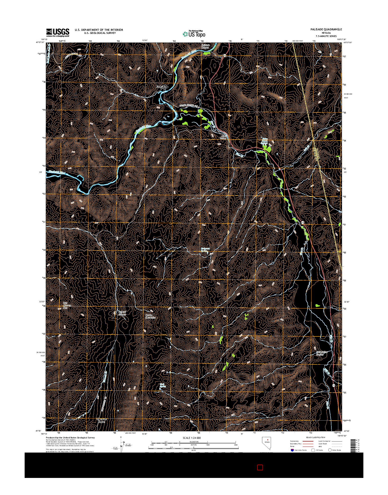 USGS US TOPO 7.5-MINUTE MAP FOR PALISADE, NV 2014
