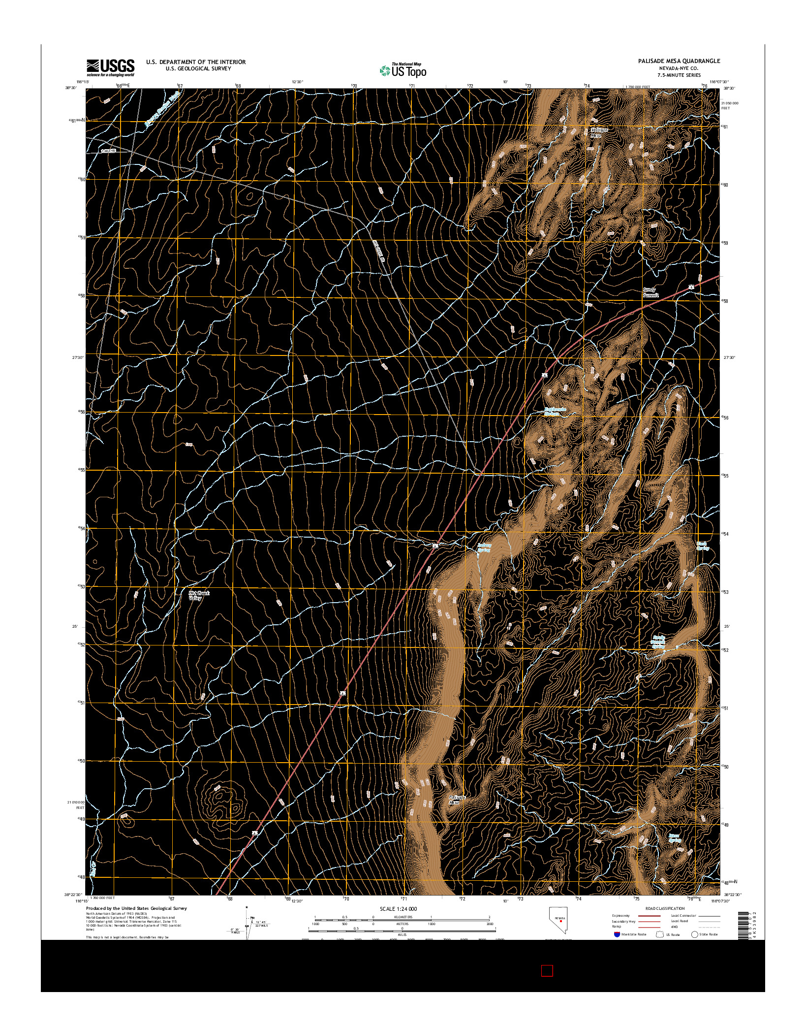 USGS US TOPO 7.5-MINUTE MAP FOR PALISADE MESA, NV 2014