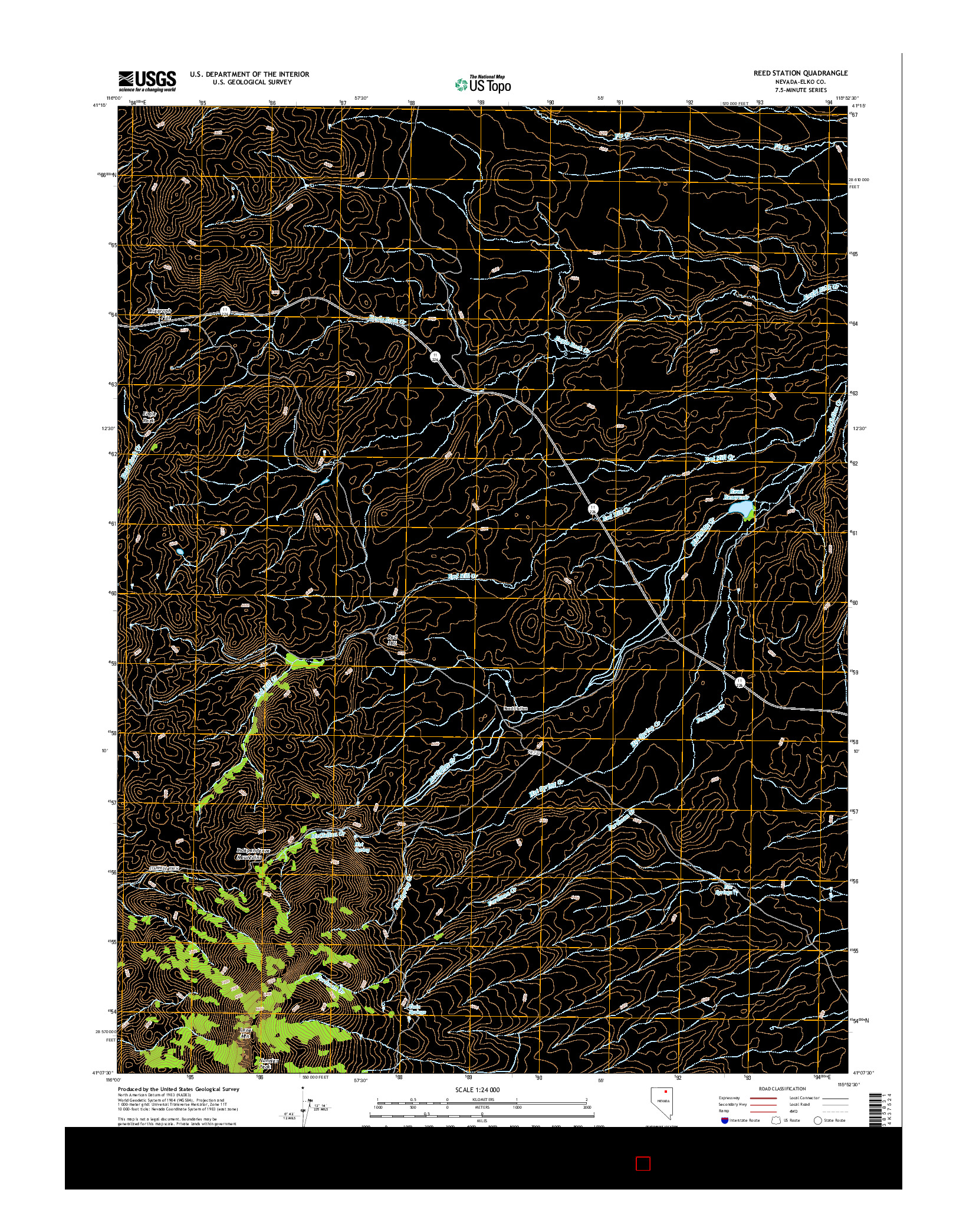 USGS US TOPO 7.5-MINUTE MAP FOR REED STATION, NV 2014