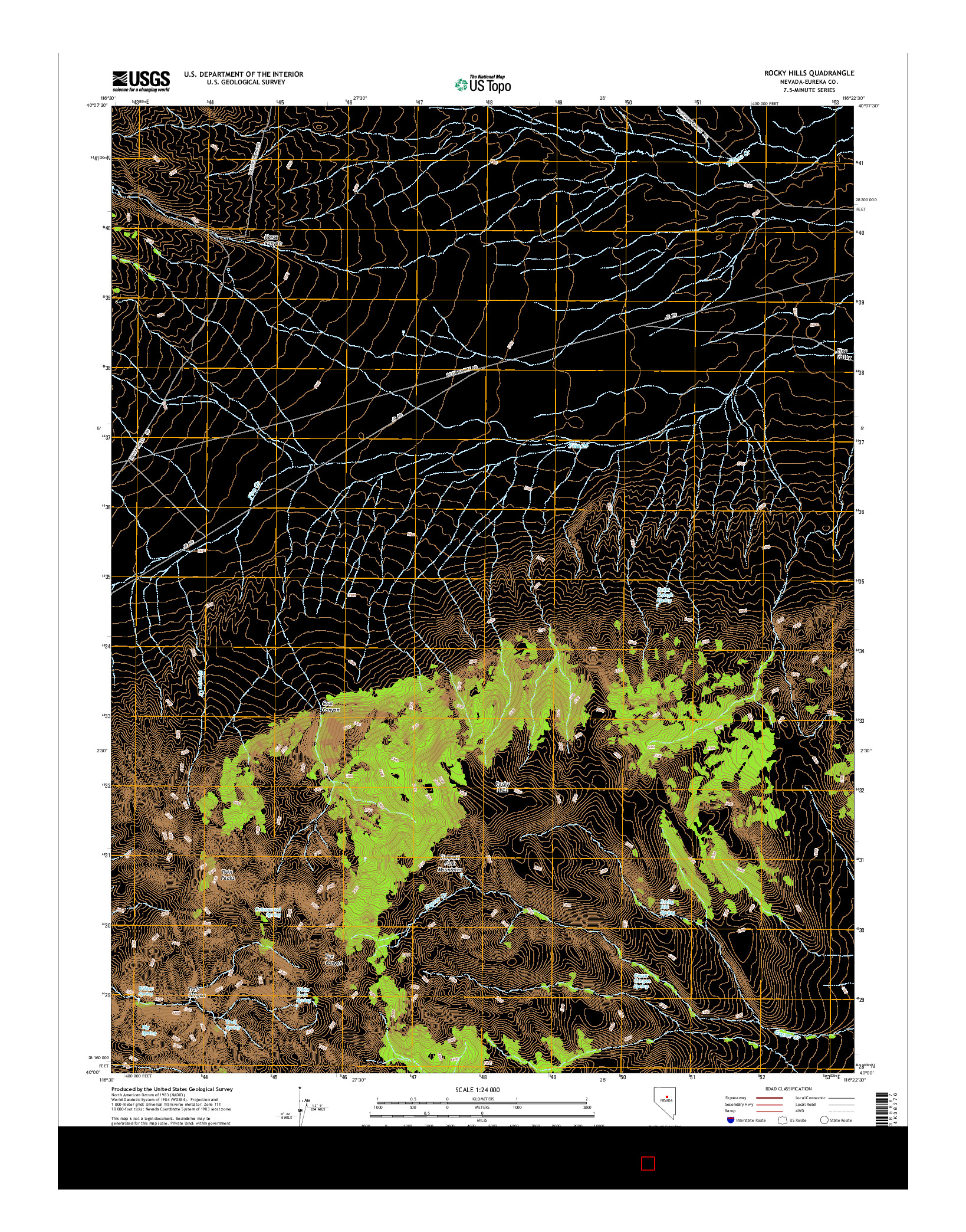 USGS US TOPO 7.5-MINUTE MAP FOR ROCKY HILLS, NV 2014