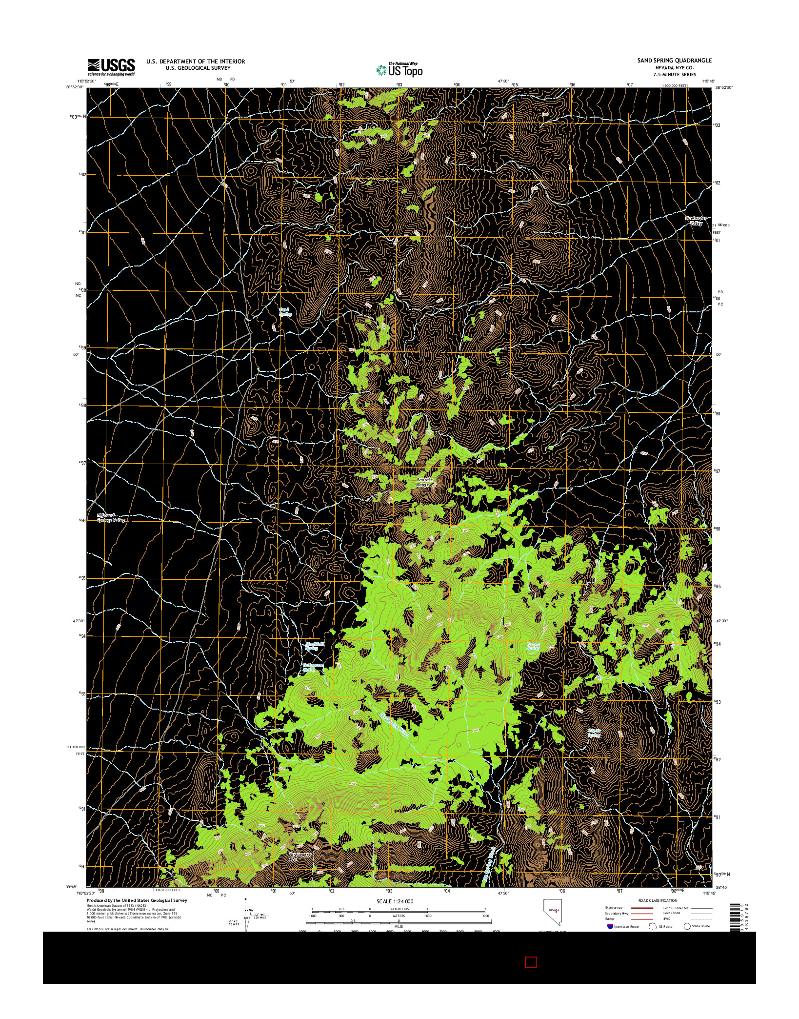 USGS US TOPO 7.5-MINUTE MAP FOR SAND SPRING, NV 2014
