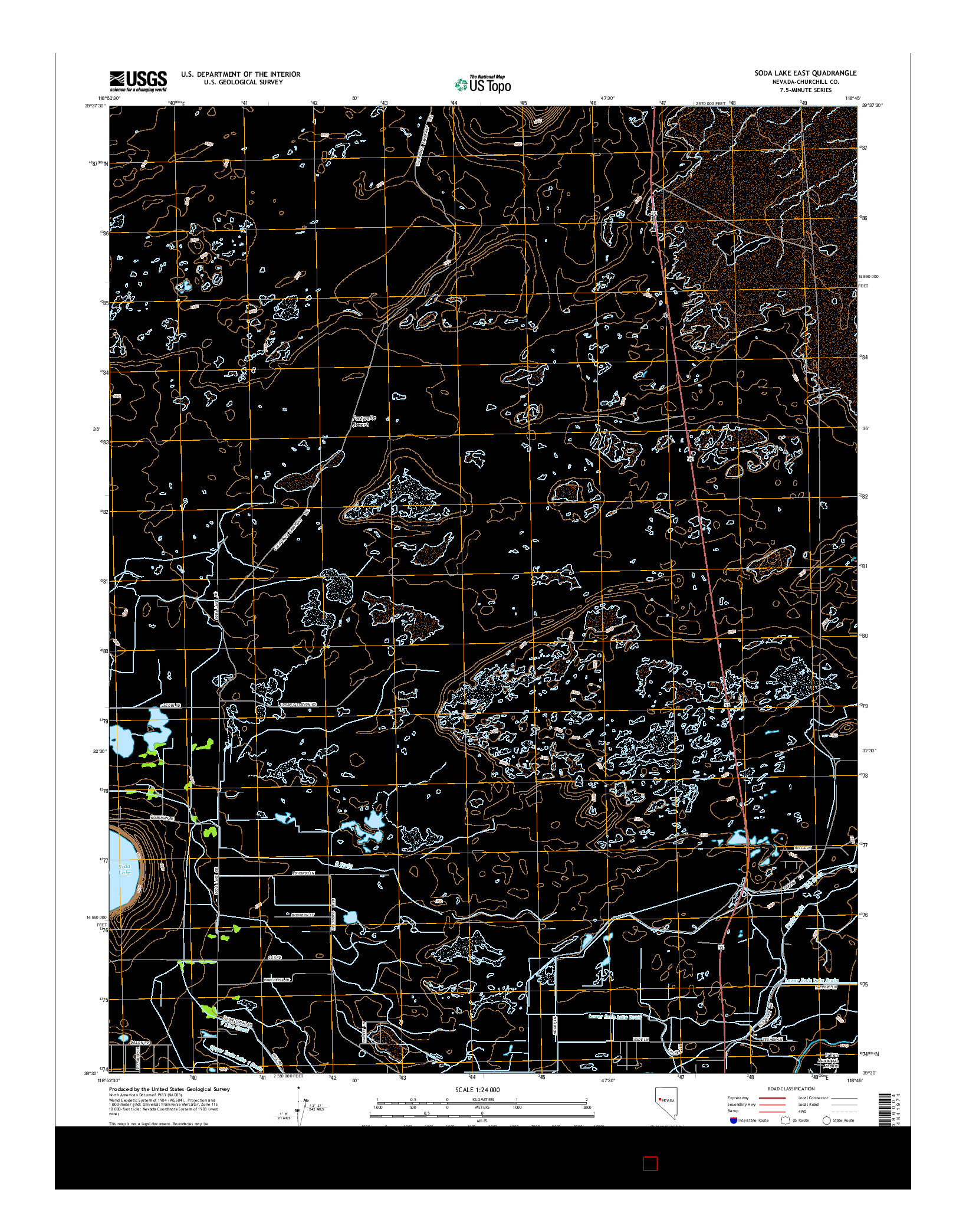 USGS US TOPO 7.5-MINUTE MAP FOR SODA LAKE EAST, NV 2014