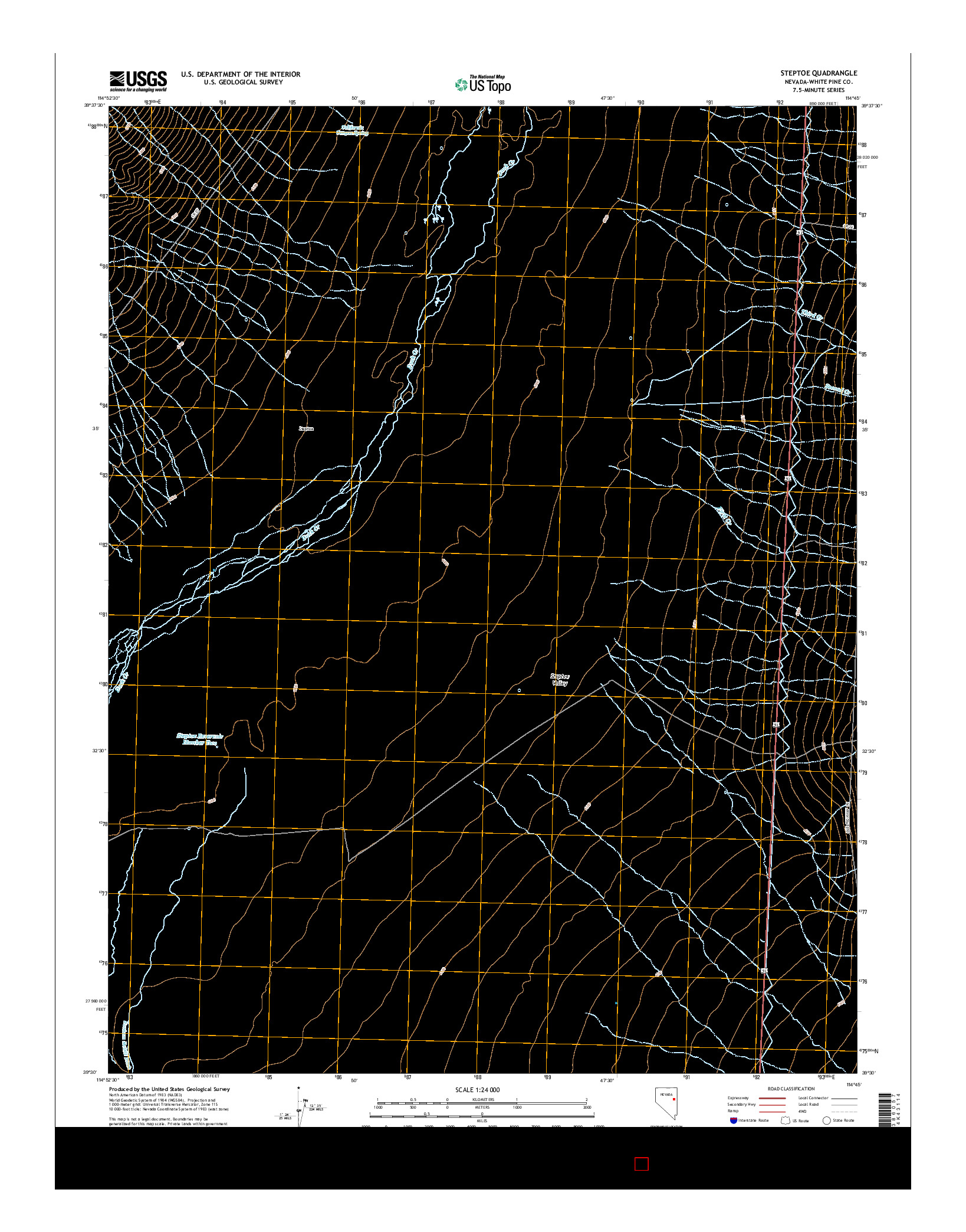 USGS US TOPO 7.5-MINUTE MAP FOR STEPTOE, NV 2014