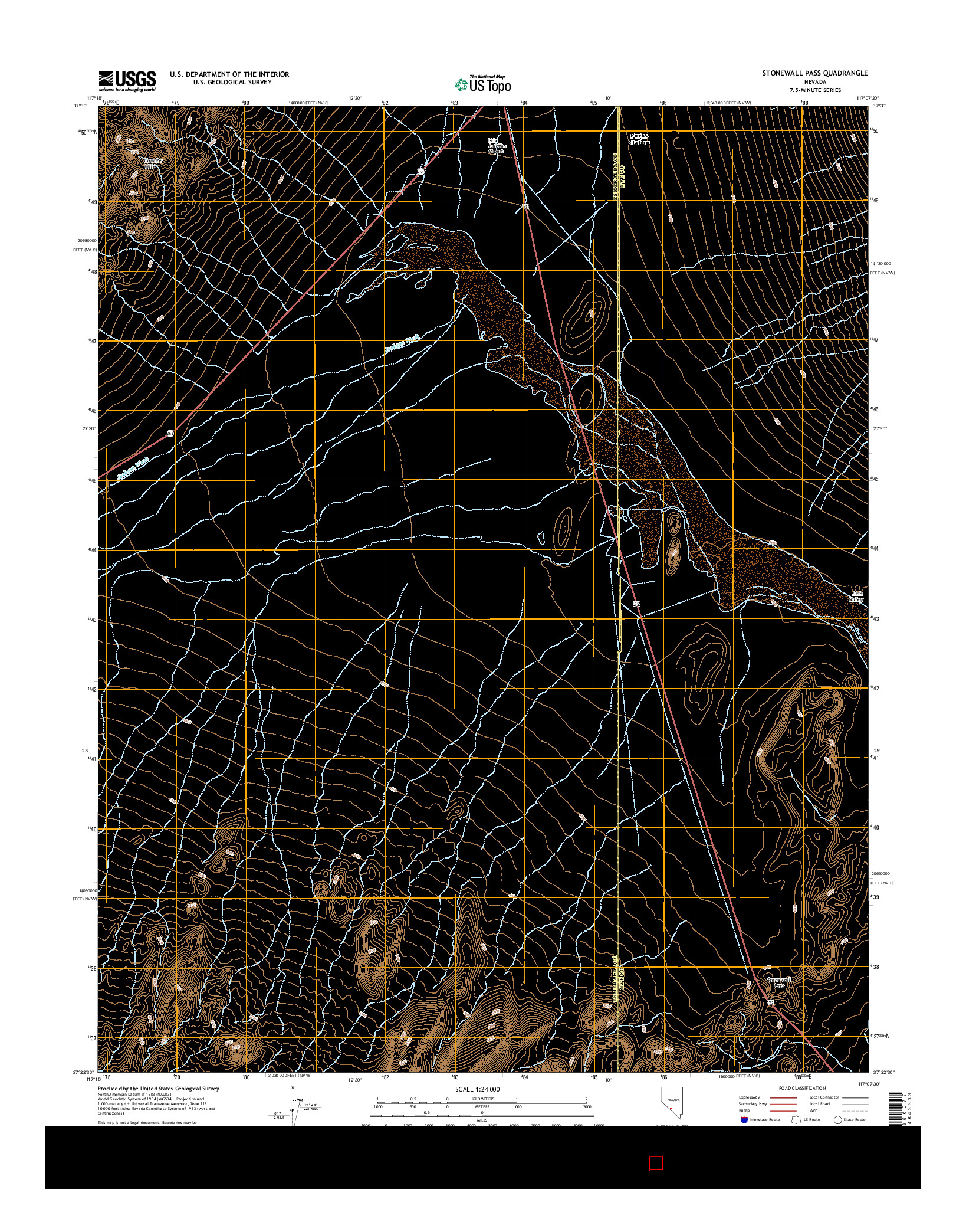 USGS US TOPO 7.5-MINUTE MAP FOR STONEWALL PASS, NV 2014