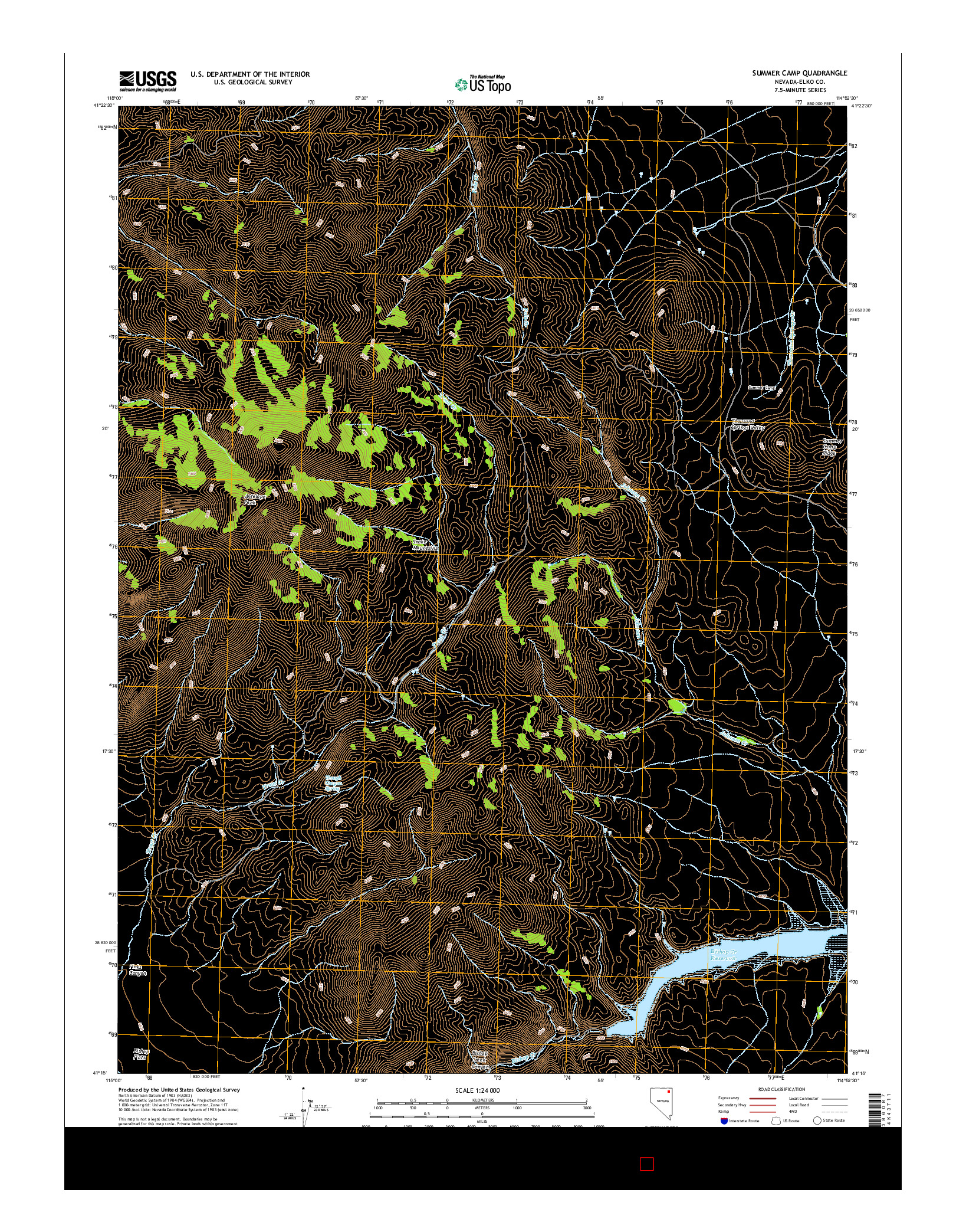 USGS US TOPO 7.5-MINUTE MAP FOR SUMMER CAMP, NV 2014