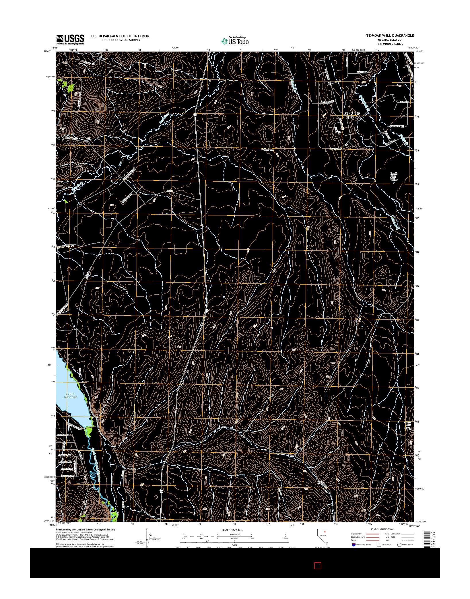 USGS US TOPO 7.5-MINUTE MAP FOR TE-MOAK WELL, NV 2014