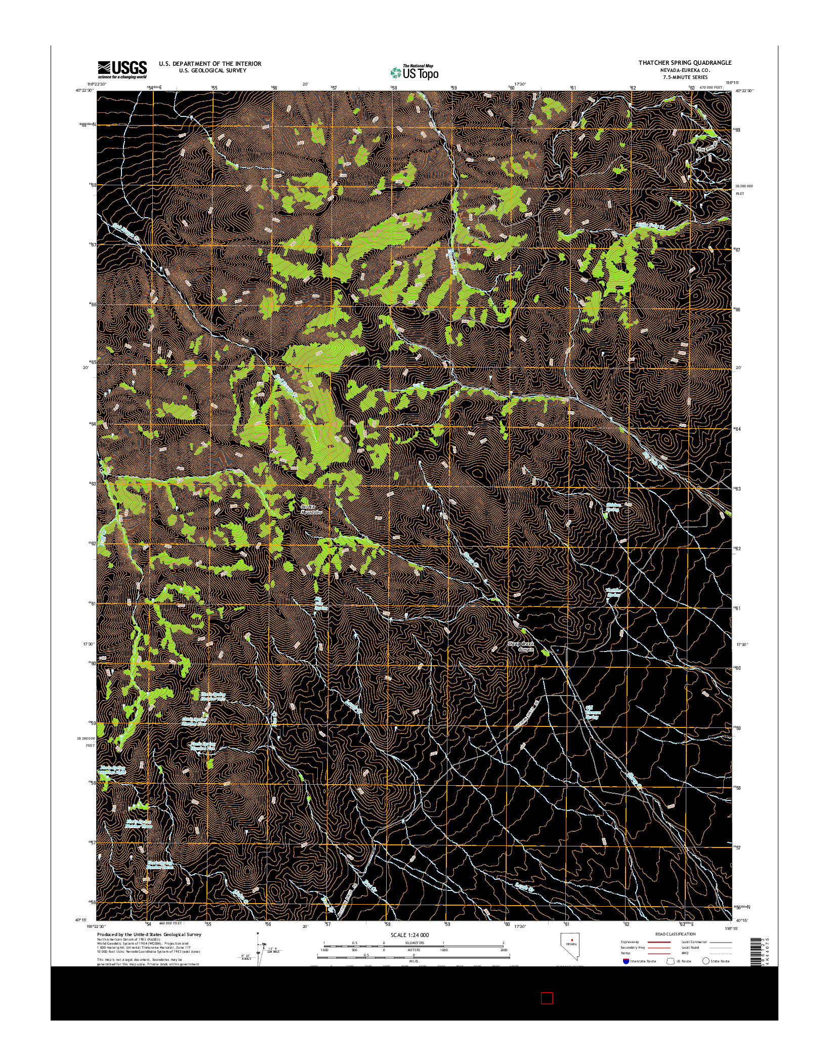 USGS US TOPO 7.5-MINUTE MAP FOR THATCHER SPRING, NV 2014