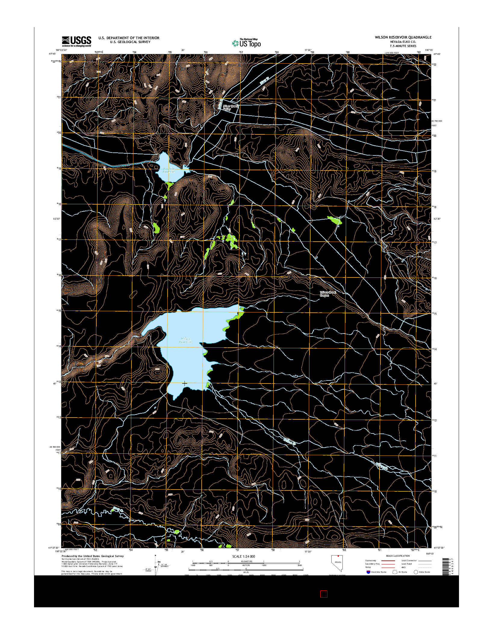 USGS US TOPO 7.5-MINUTE MAP FOR WILSON RESERVOIR, NV 2014