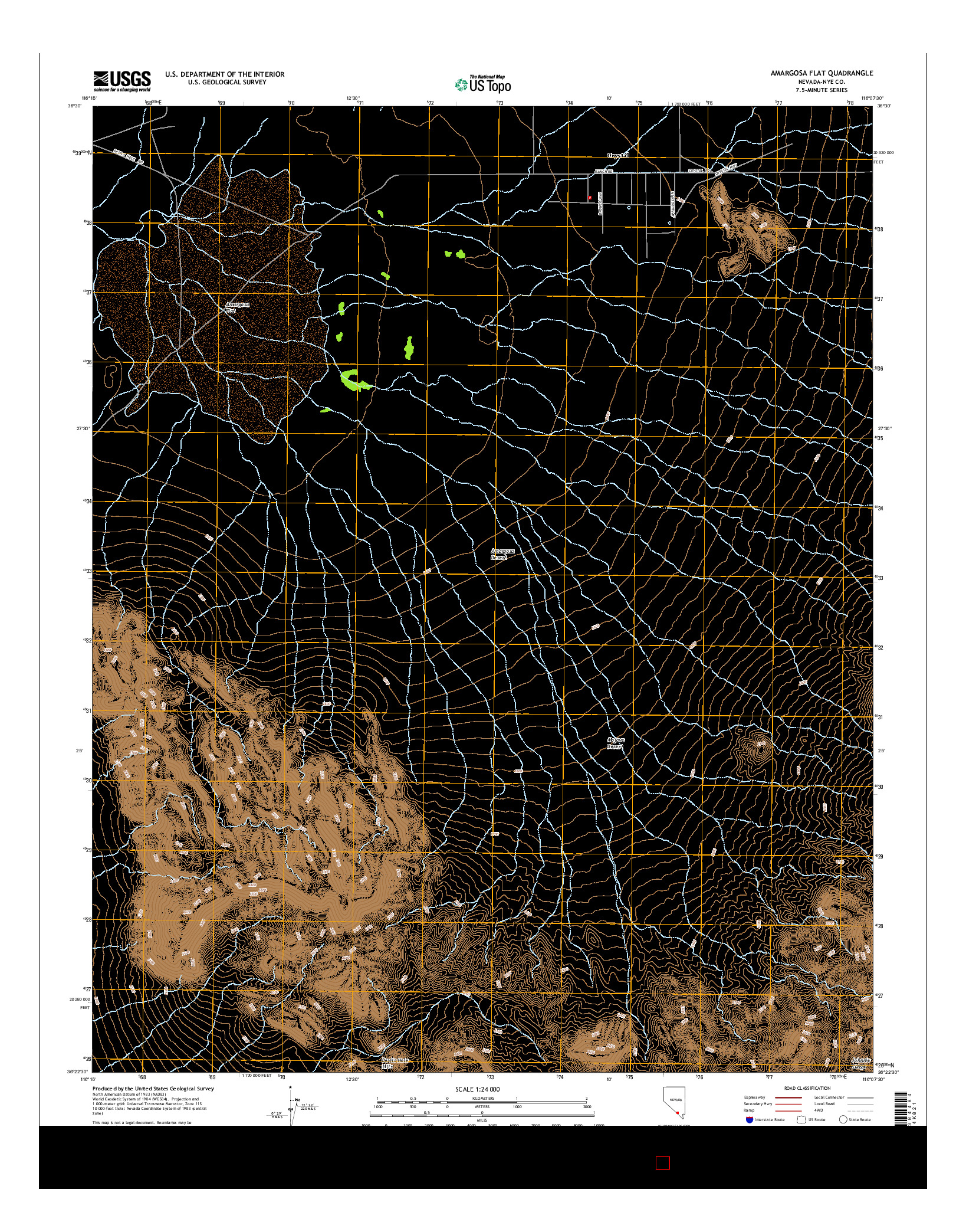 USGS US TOPO 7.5-MINUTE MAP FOR AMARGOSA FLAT, NV 2014