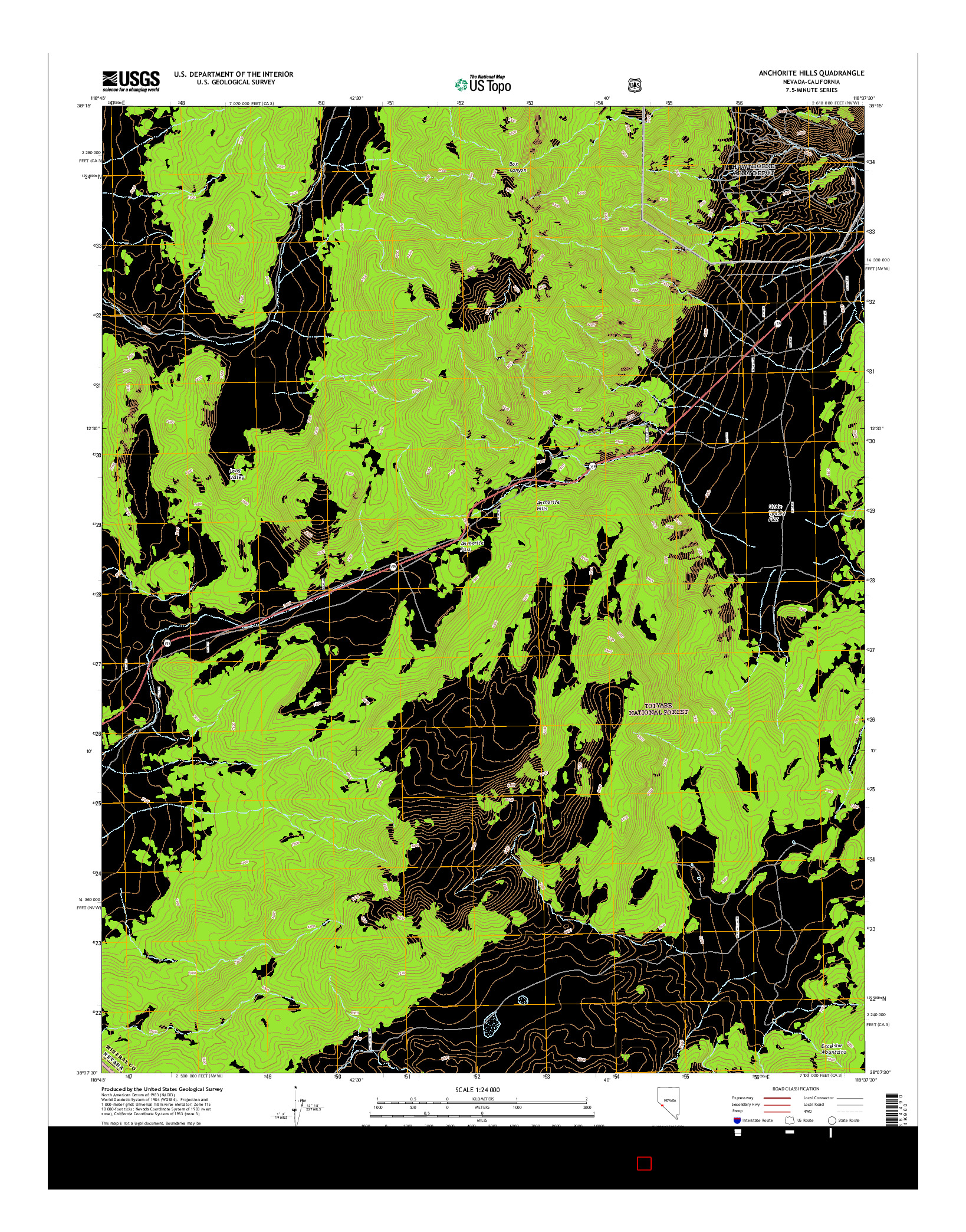 USGS US TOPO 7.5-MINUTE MAP FOR ANCHORITE HILLS, NV-CA 2014