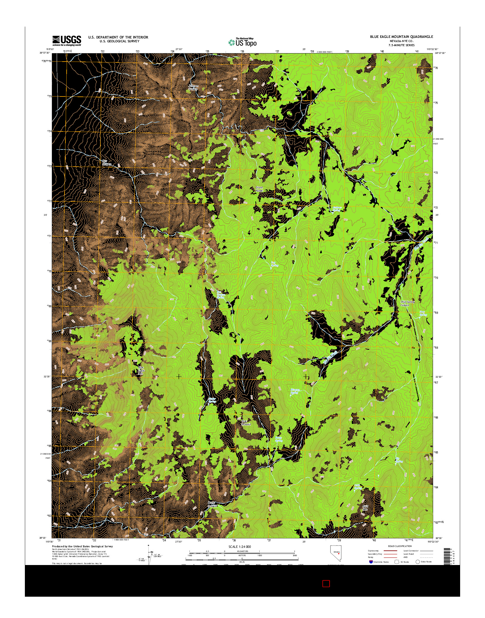 USGS US TOPO 7.5-MINUTE MAP FOR BLUE EAGLE MOUNTAIN, NV 2014