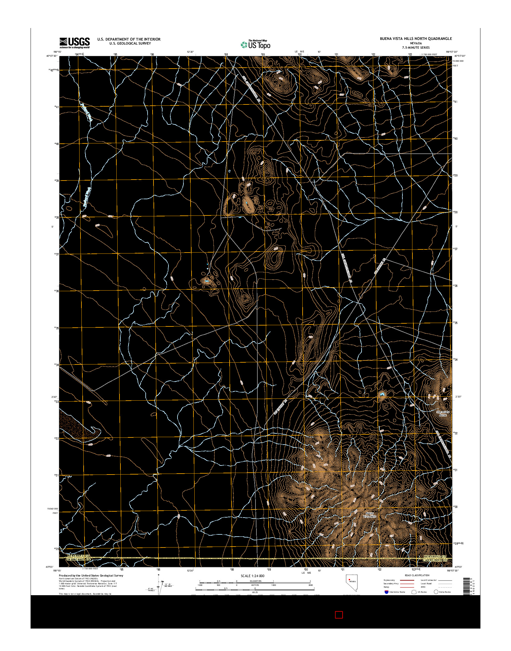 USGS US TOPO 7.5-MINUTE MAP FOR BUENA VISTA HILLS NORTH, NV 2014