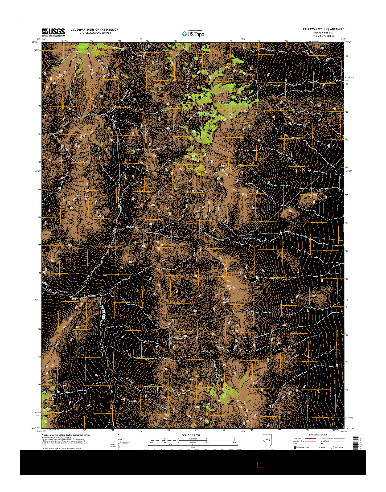USGS US TOPO 7.5-MINUTE MAP FOR CALLAWAY WELL, NV 2014