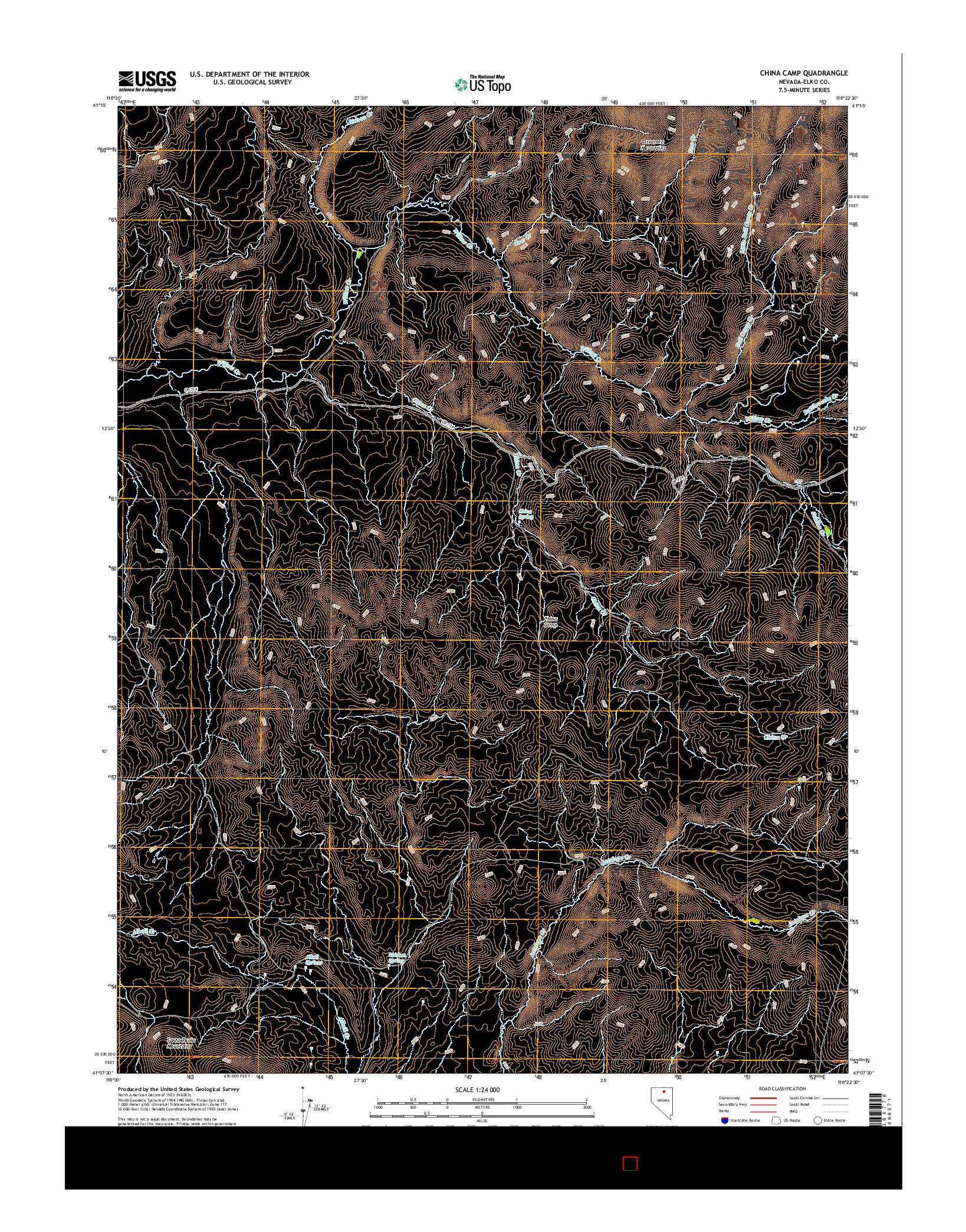 USGS US TOPO 7.5-MINUTE MAP FOR CHINA CAMP, NV 2014