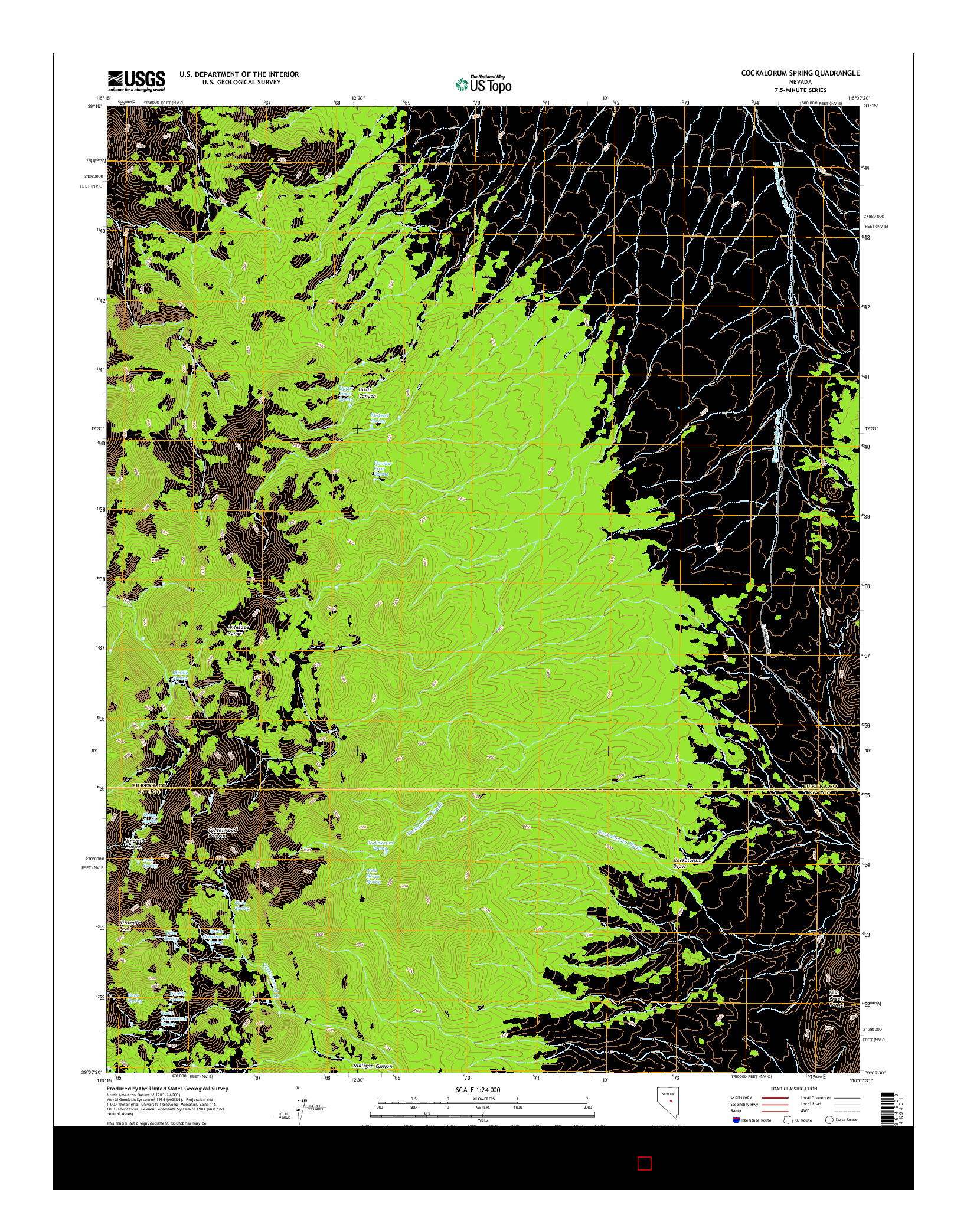 USGS US TOPO 7.5-MINUTE MAP FOR COCKALORUM SPRING, NV 2014