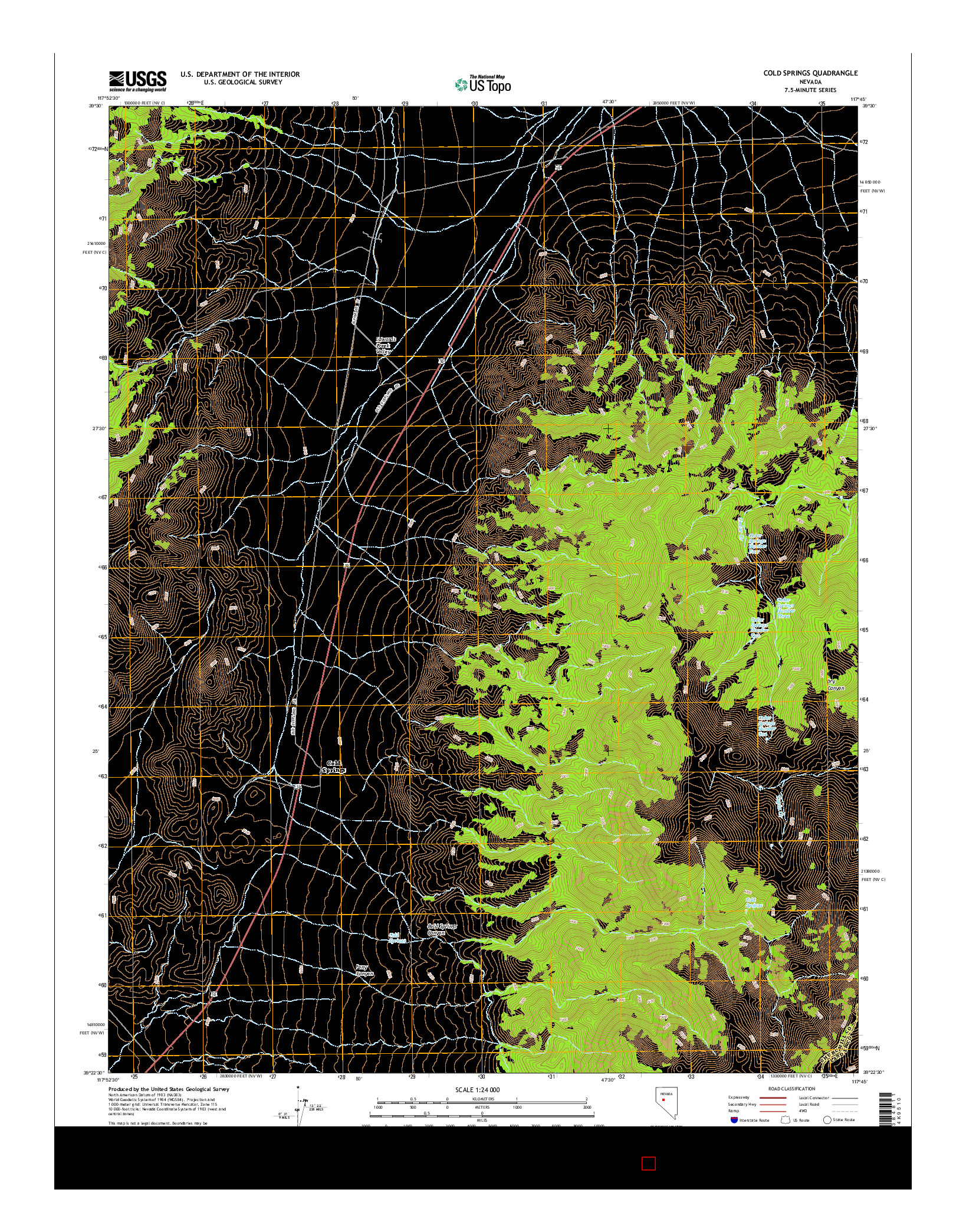 USGS US TOPO 7.5-MINUTE MAP FOR COLD SPRINGS, NV 2014