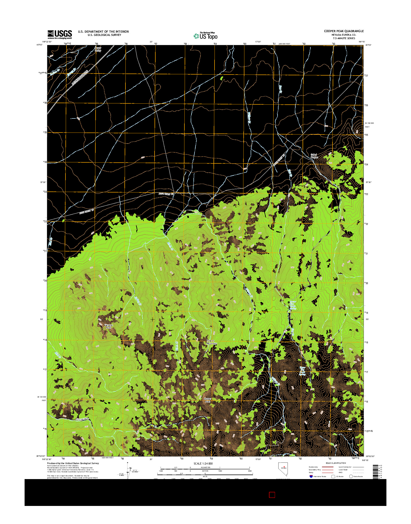 USGS US TOPO 7.5-MINUTE MAP FOR COOPER PEAK, NV 2014