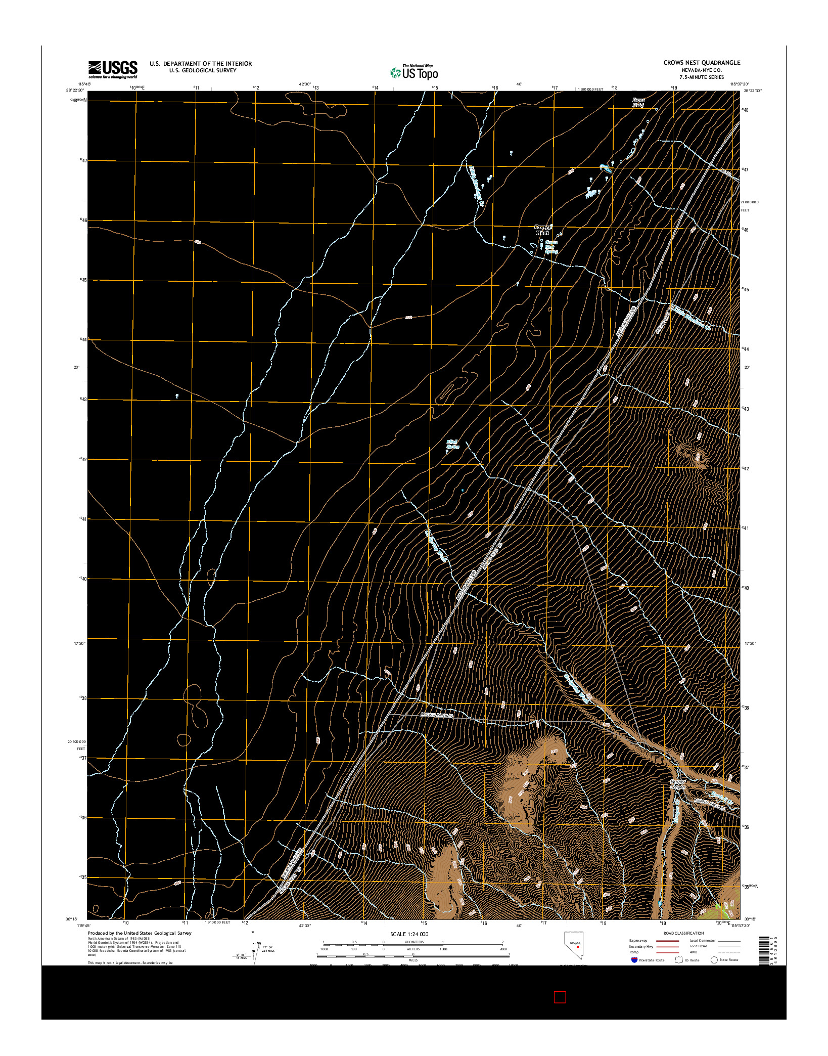 USGS US TOPO 7.5-MINUTE MAP FOR CROWS NEST, NV 2014