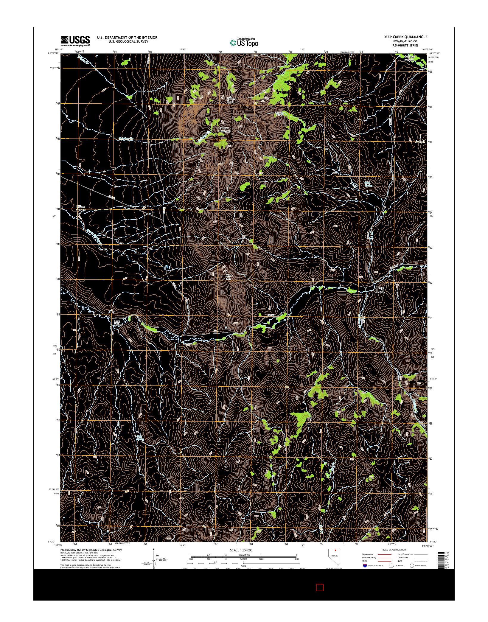 USGS US TOPO 7.5-MINUTE MAP FOR DEEP CREEK, NV 2014