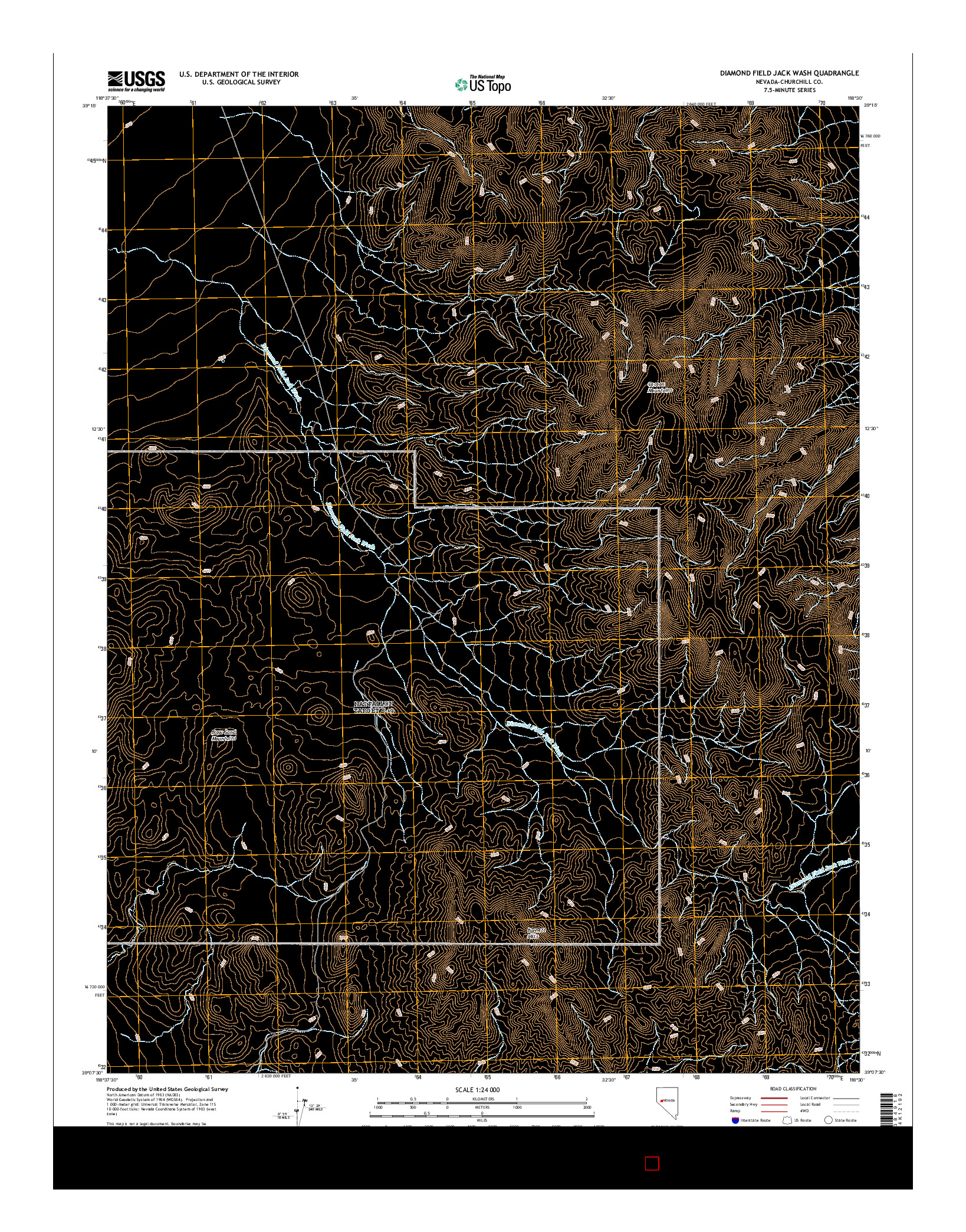 USGS US TOPO 7.5-MINUTE MAP FOR DIAMOND FIELD JACK WASH, NV 2014