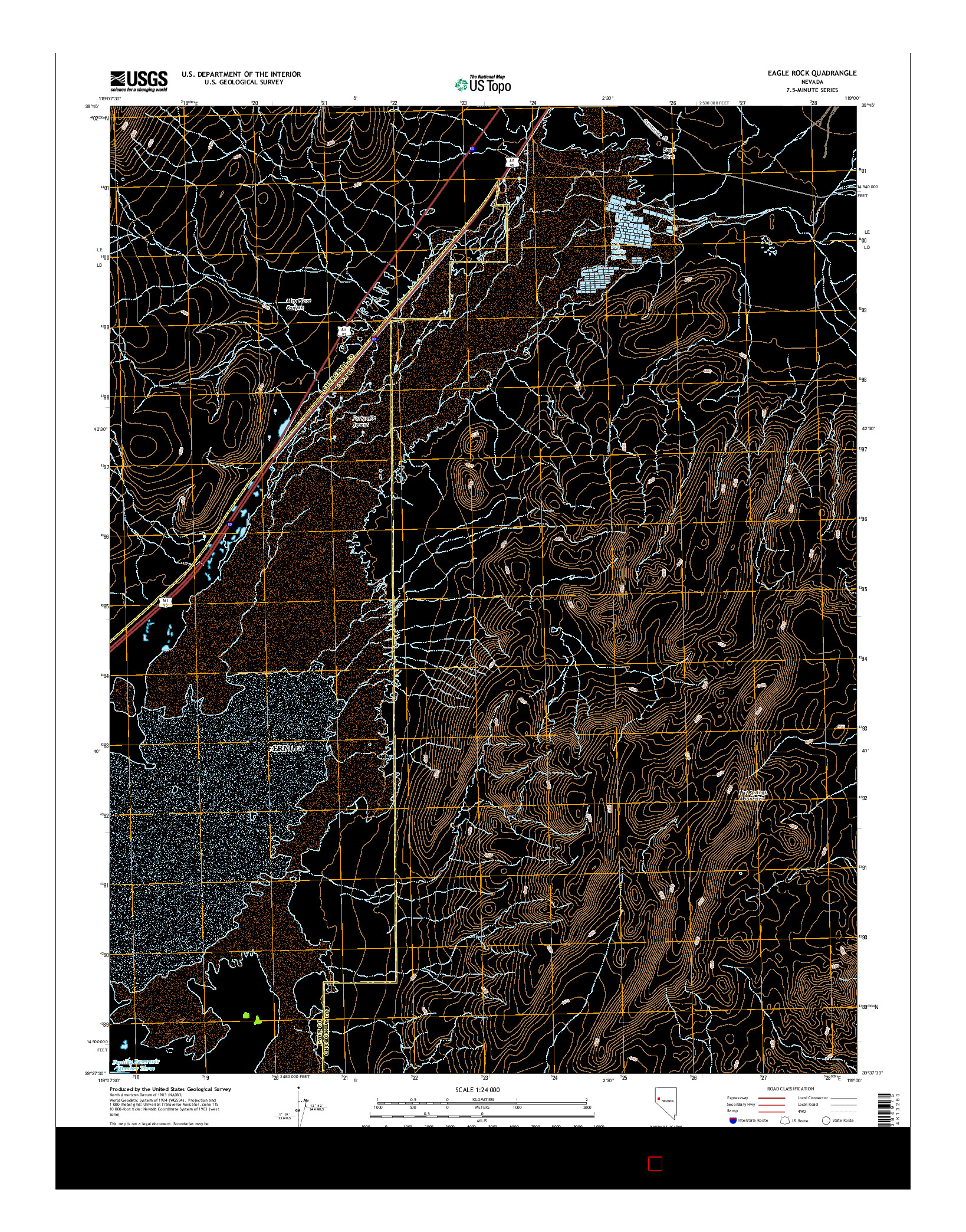 USGS US TOPO 7.5-MINUTE MAP FOR EAGLE ROCK, NV 2014