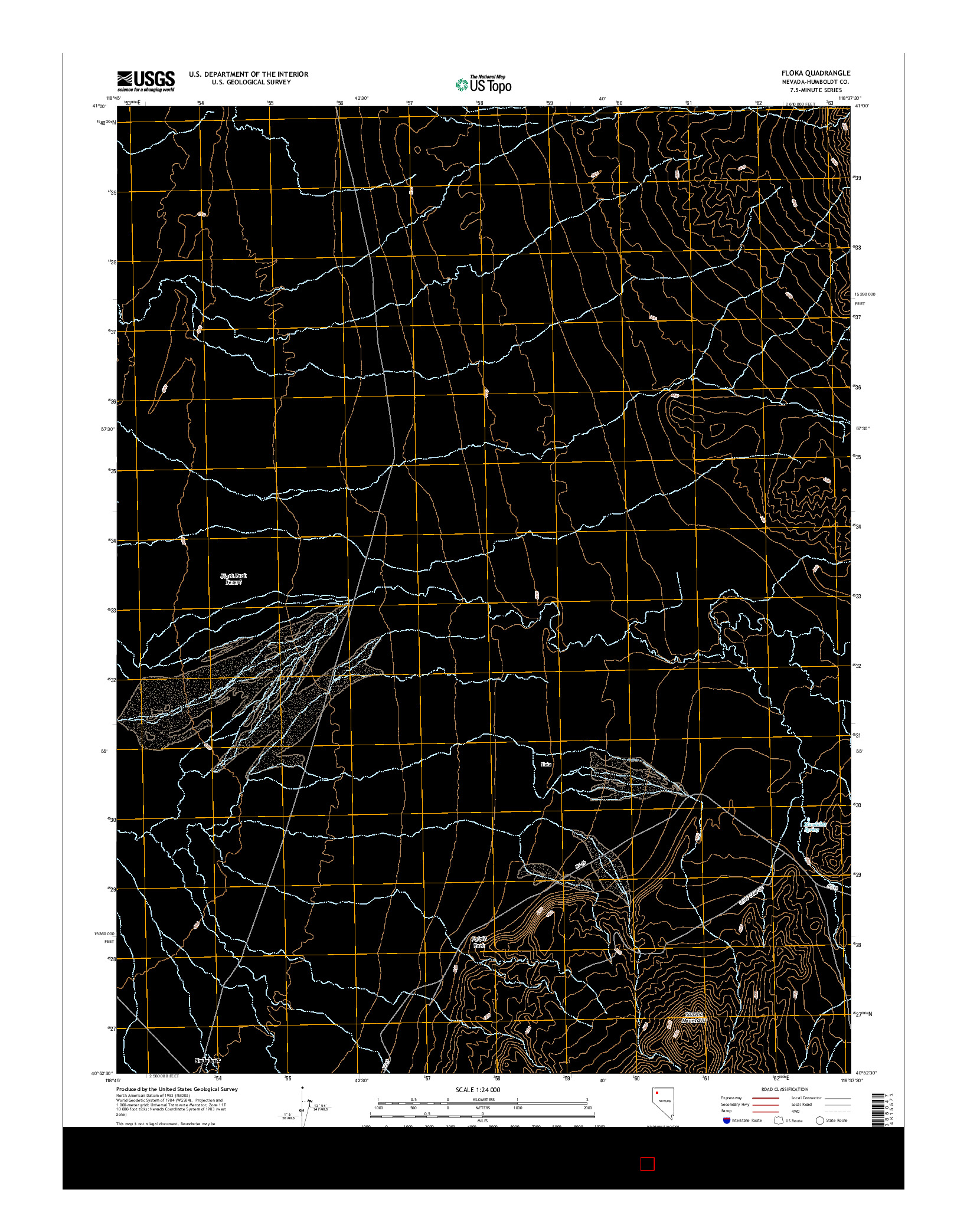 USGS US TOPO 7.5-MINUTE MAP FOR FLOKA, NV 2014