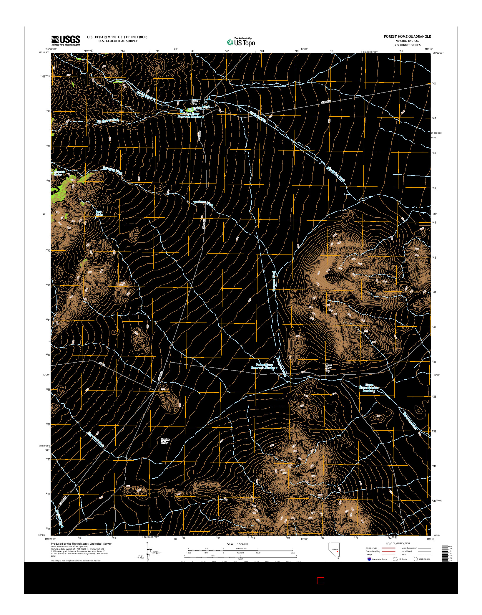 USGS US TOPO 7.5-MINUTE MAP FOR FOREST HOME, NV 2014