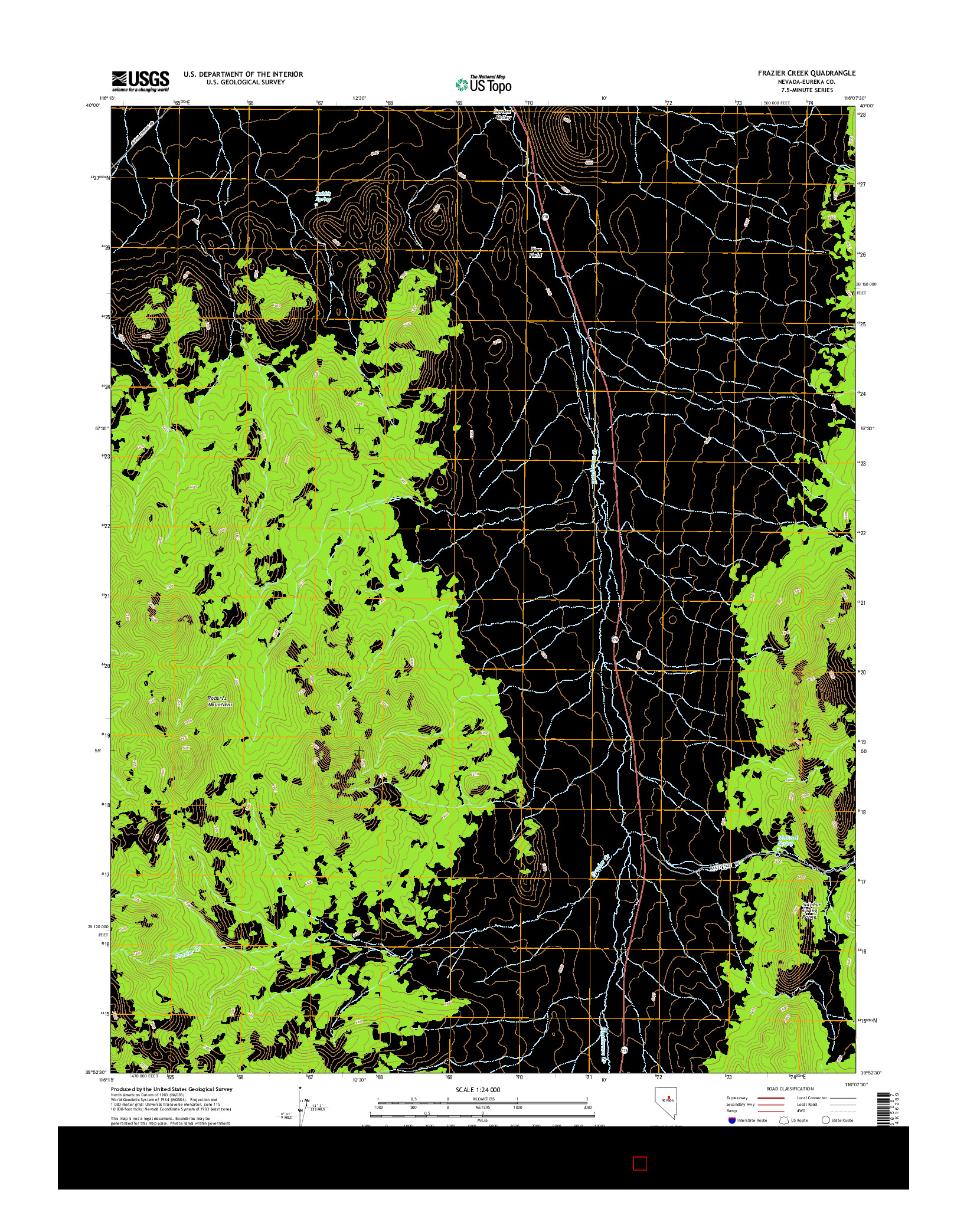 USGS US TOPO 7.5-MINUTE MAP FOR FRAZIER CREEK, NV 2014