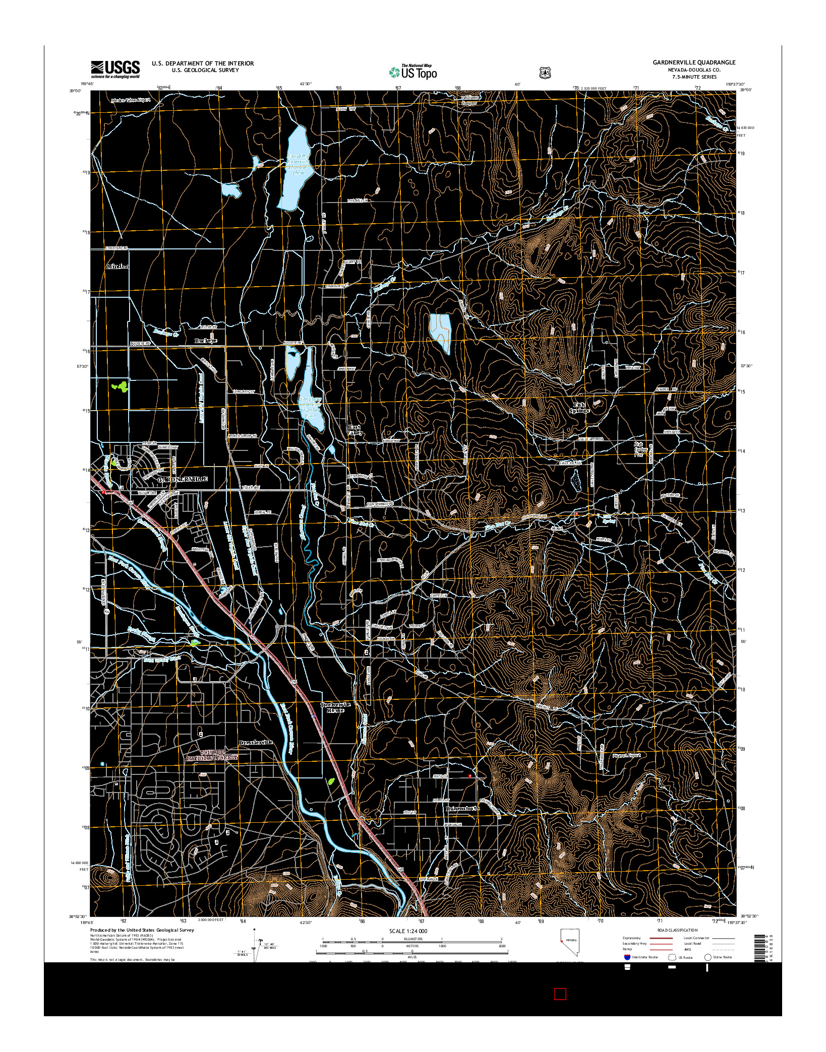 USGS US TOPO 7.5-MINUTE MAP FOR GARDNERVILLE, NV 2014