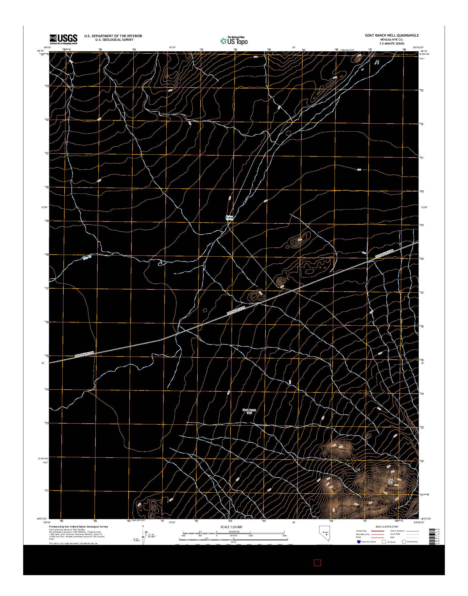 USGS US TOPO 7.5-MINUTE MAP FOR GOAT RANCH WELL, NV 2014