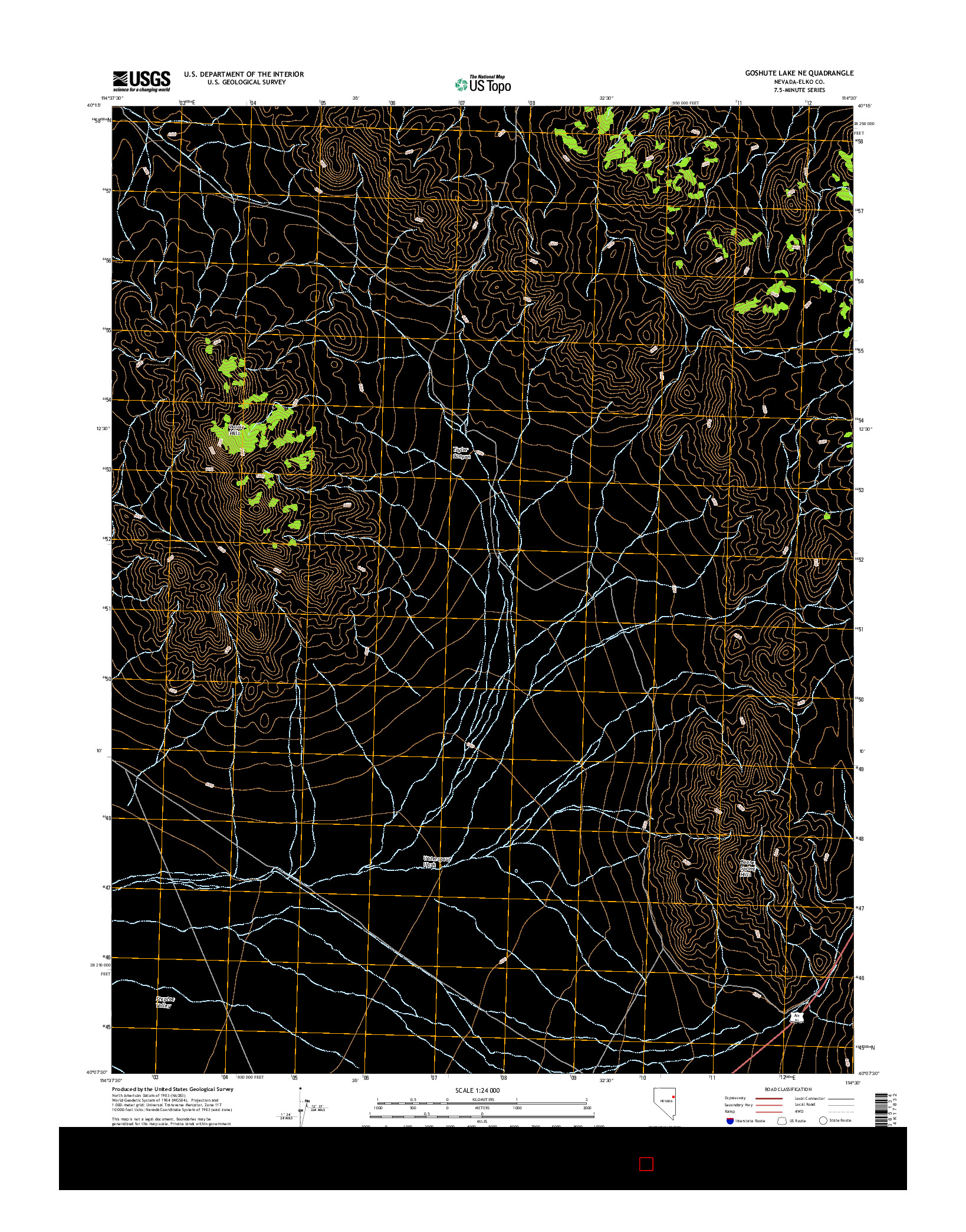 USGS US TOPO 7.5-MINUTE MAP FOR GOSHUTE LAKE NE, NV 2014