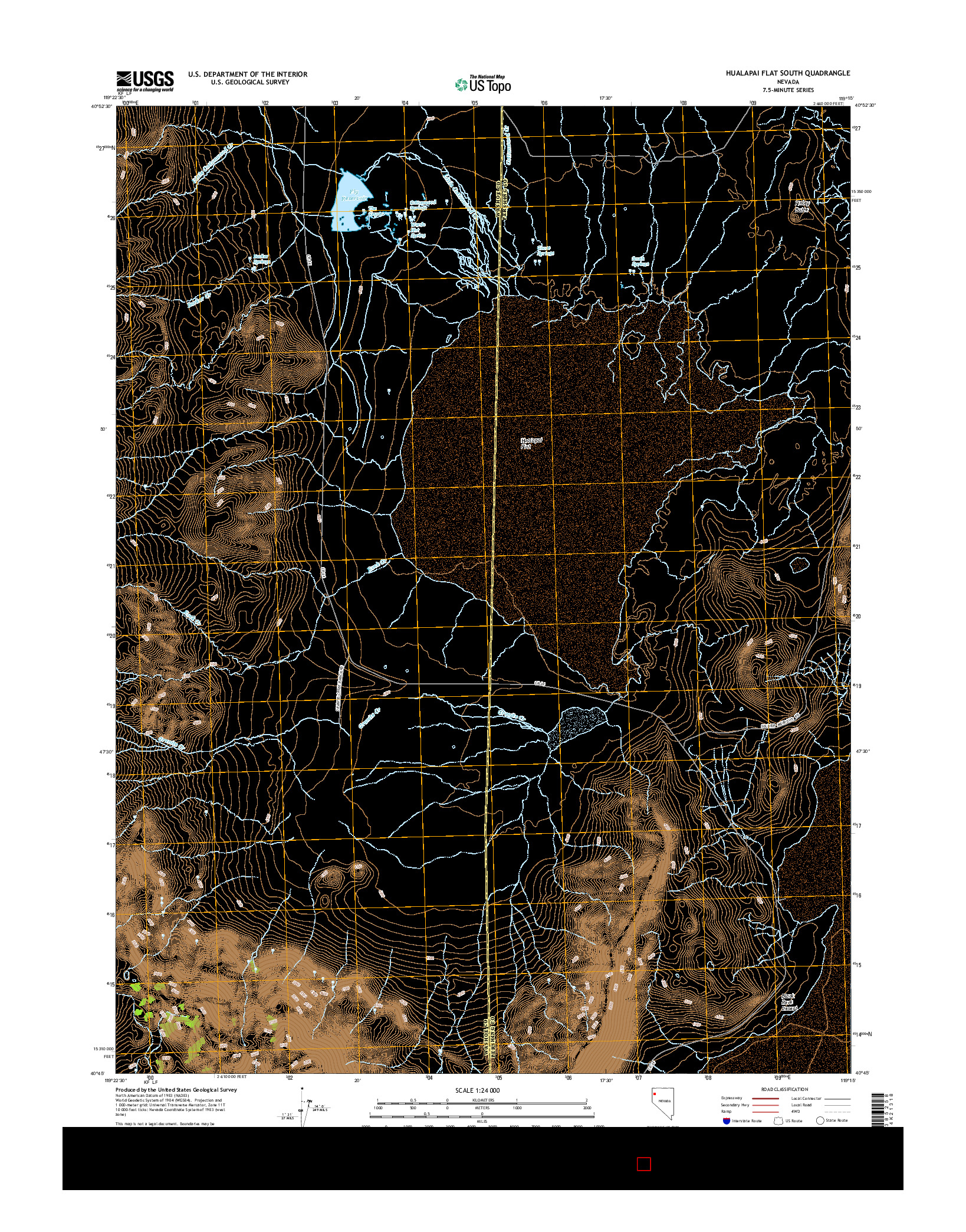 USGS US TOPO 7.5-MINUTE MAP FOR HUALAPAI FLAT SOUTH, NV 2014