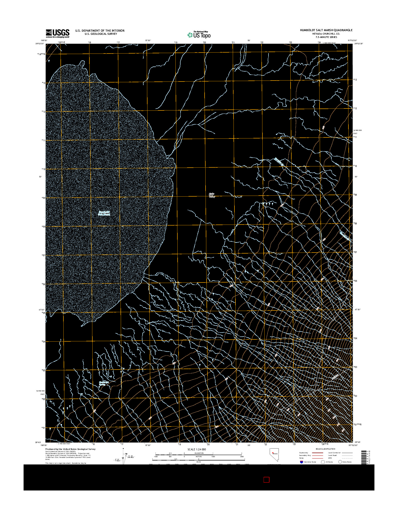 USGS US TOPO 7.5-MINUTE MAP FOR HUMBOLDT SALT MARSH, NV 2014