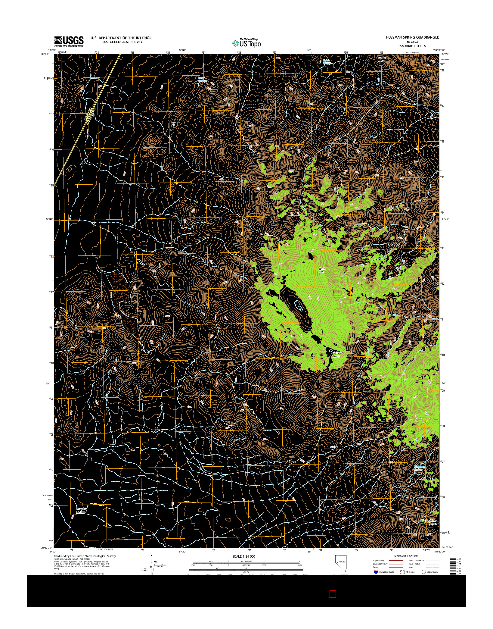 USGS US TOPO 7.5-MINUTE MAP FOR HUSSMAN SPRING, NV 2014