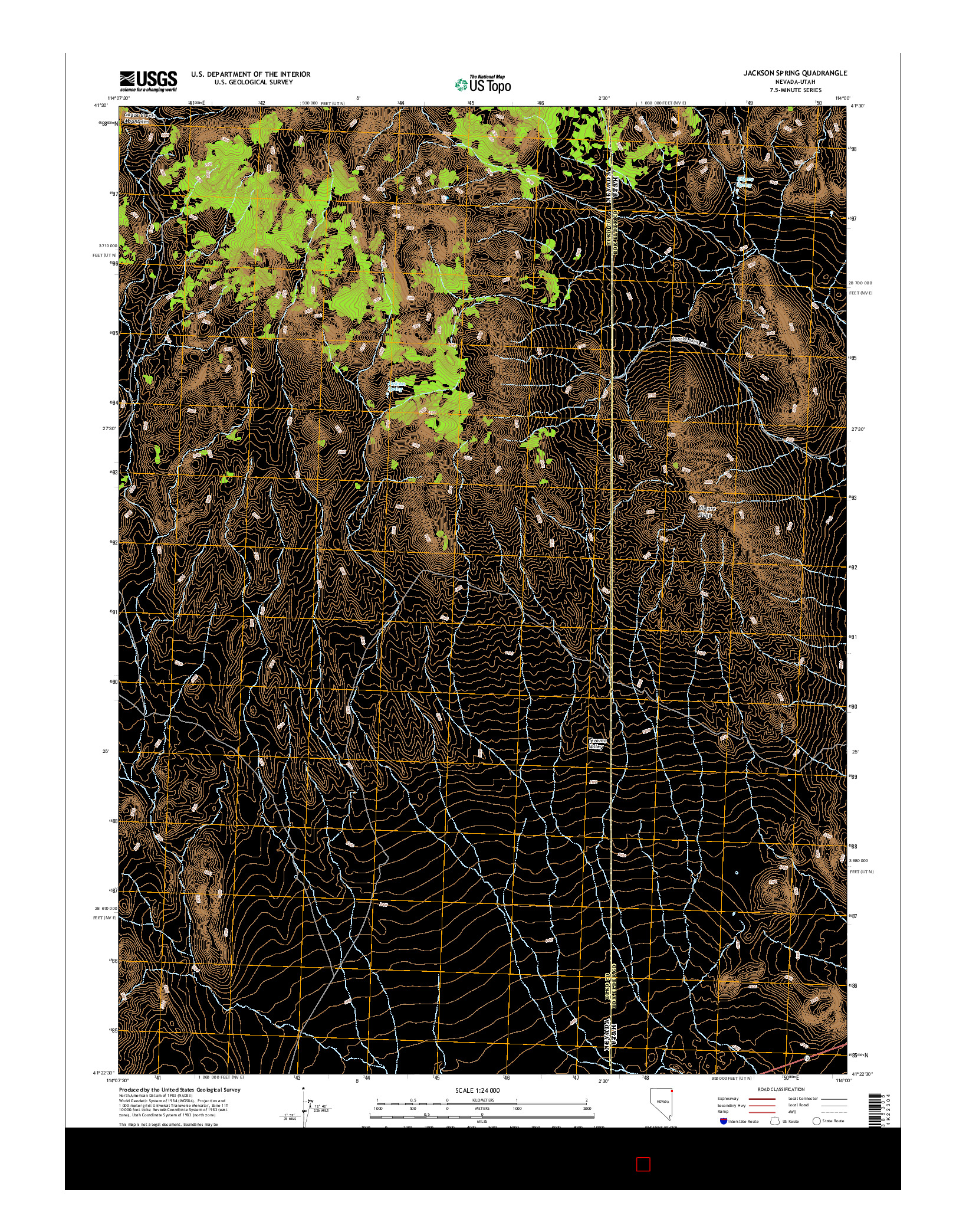 USGS US TOPO 7.5-MINUTE MAP FOR JACKSON SPRING, NV-UT 2014