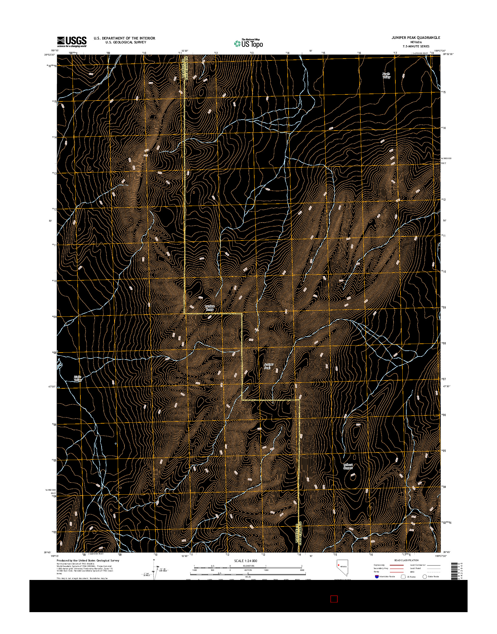 USGS US TOPO 7.5-MINUTE MAP FOR JUNIPER PEAK, NV 2014