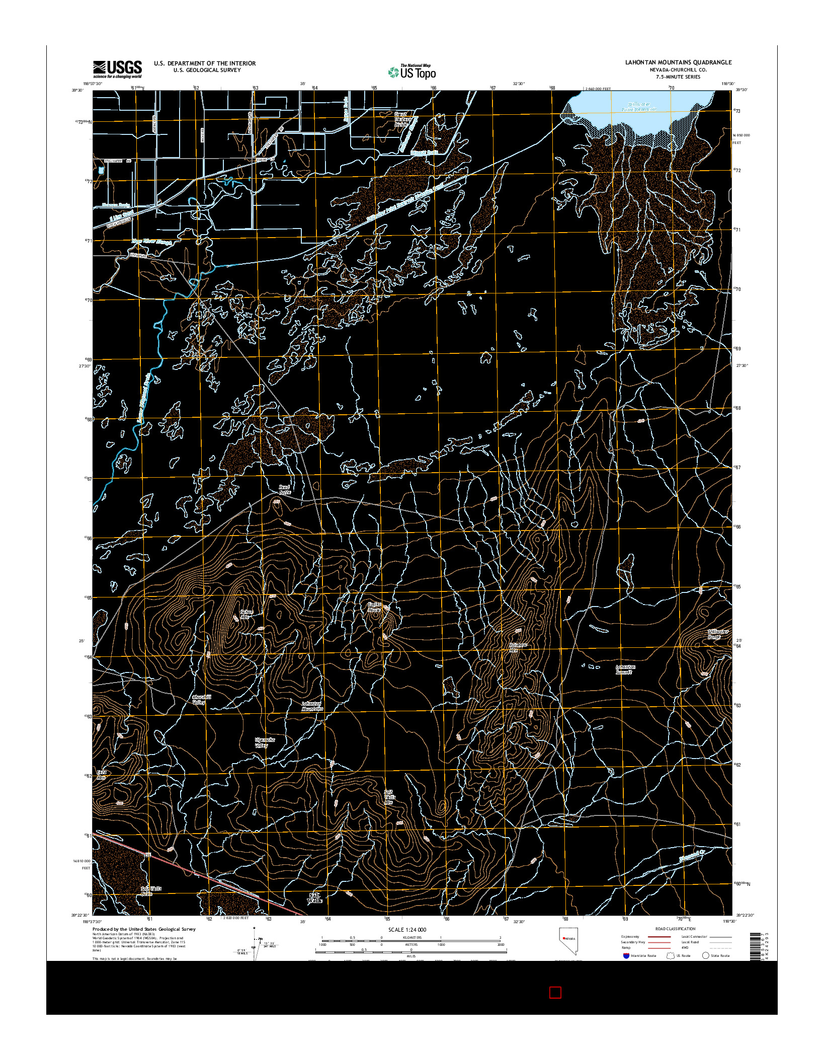 USGS US TOPO 7.5-MINUTE MAP FOR LAHONTAN MOUNTAINS, NV 2014