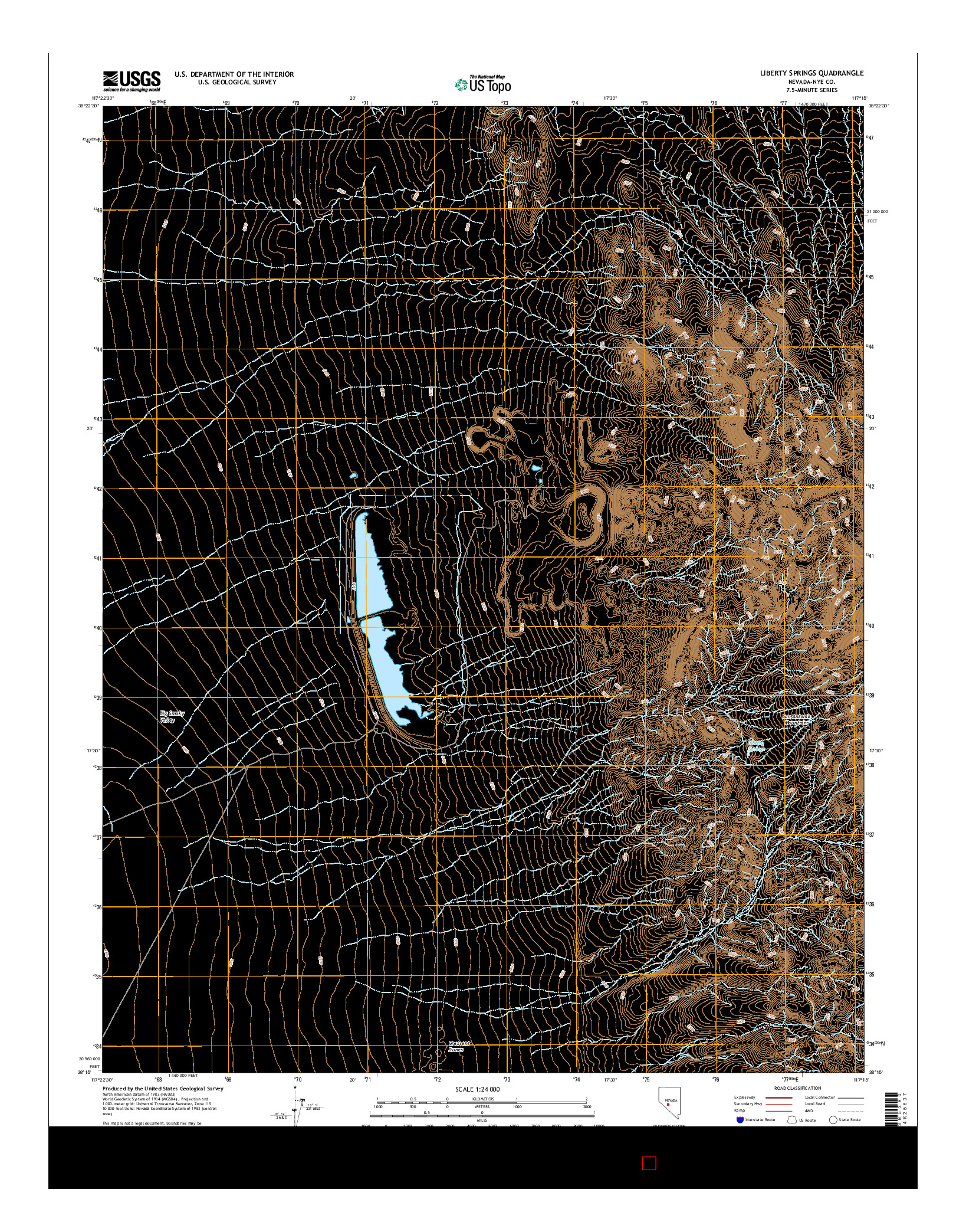 USGS US TOPO 7.5-MINUTE MAP FOR LIBERTY SPRINGS, NV 2014
