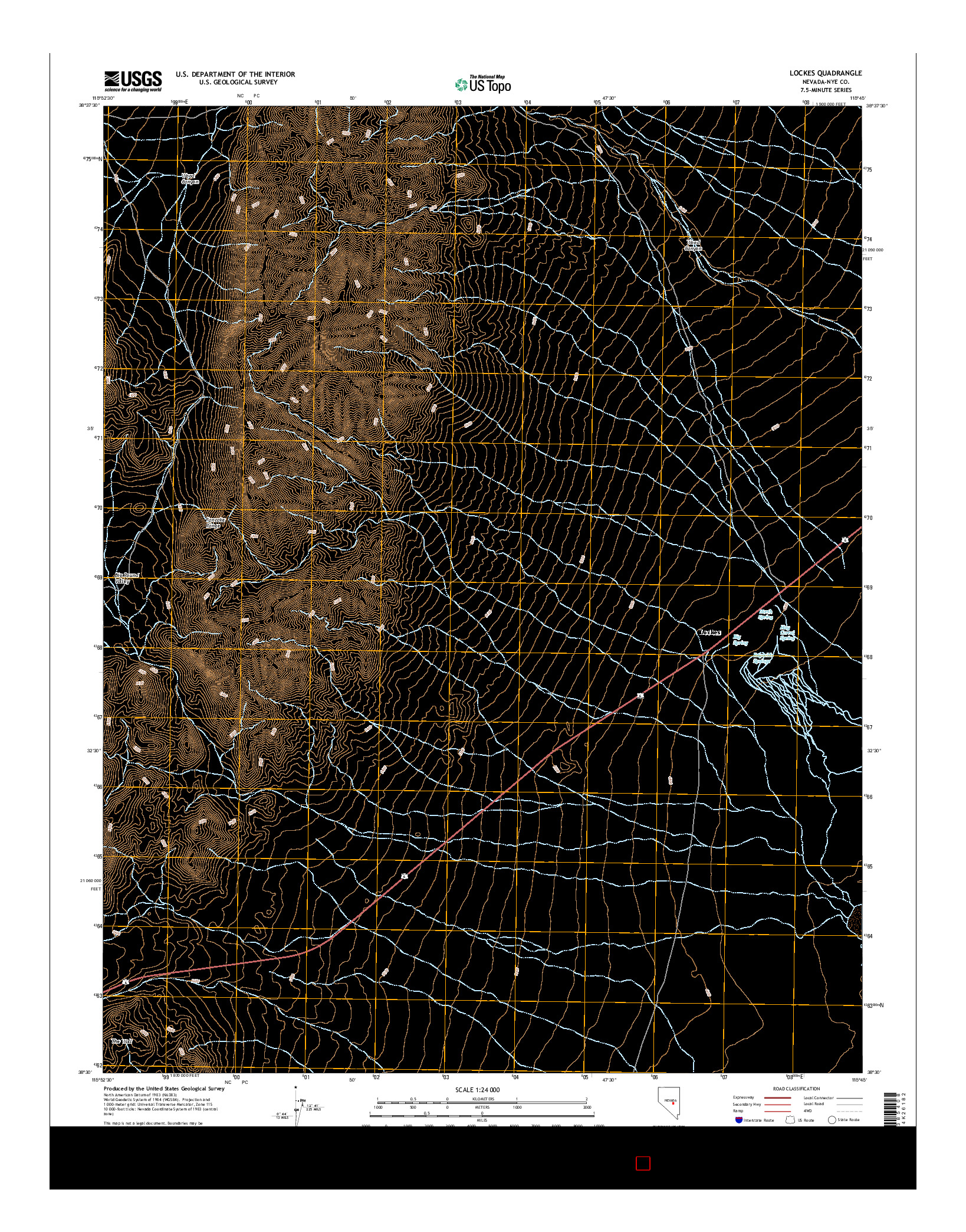 USGS US TOPO 7.5-MINUTE MAP FOR LOCKES, NV 2014