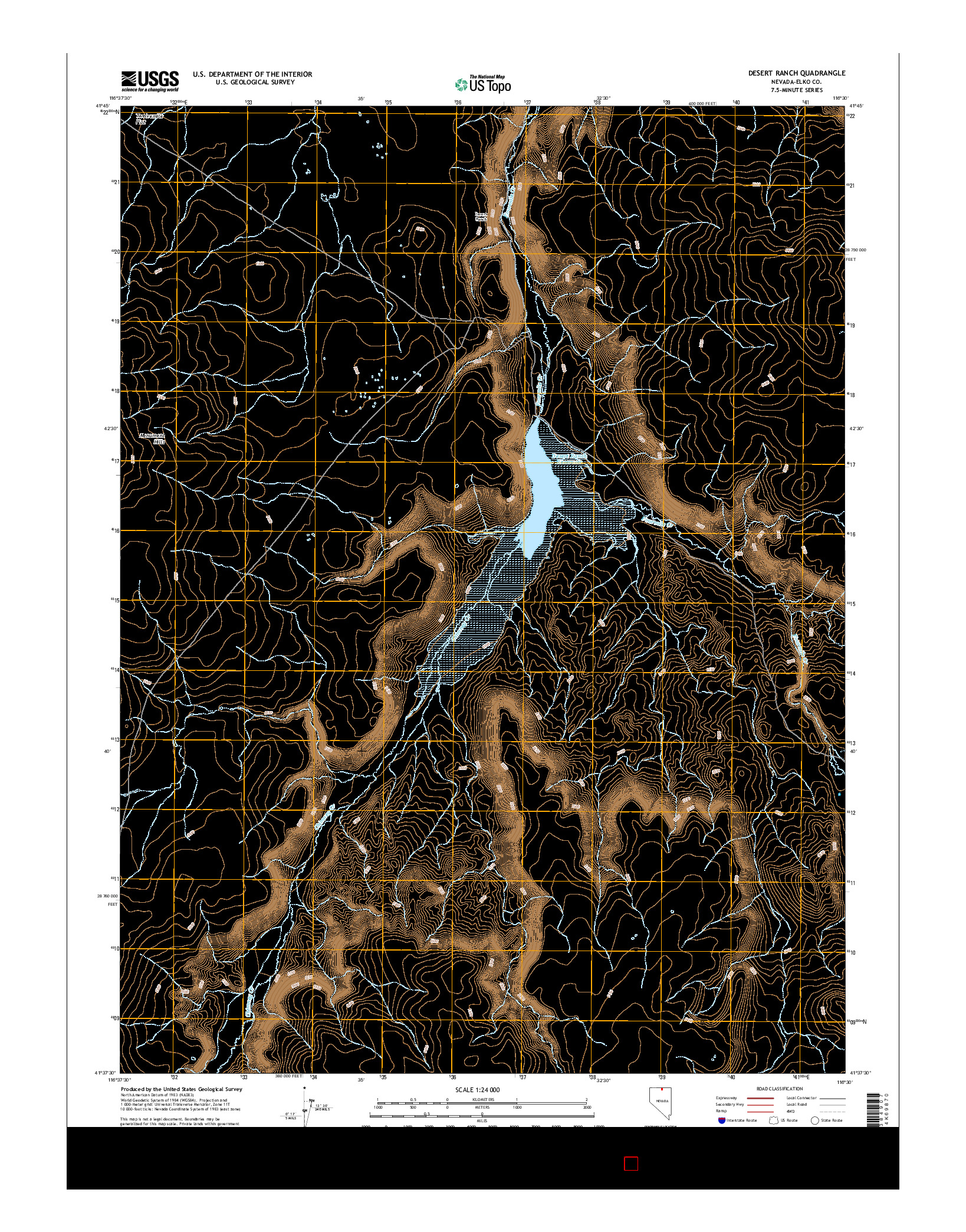 USGS US TOPO 7.5-MINUTE MAP FOR DESERT RANCH, NV 2014